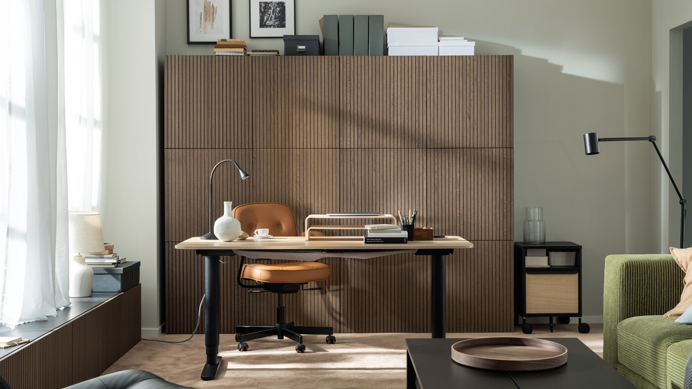 IKEA - A coordinated, brown-wood dream home workspace