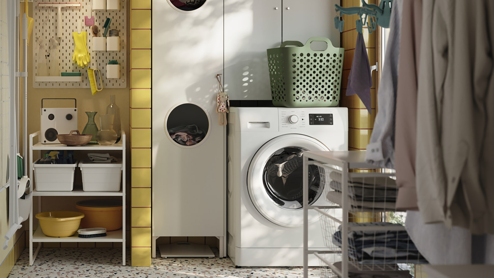 IKEA - A laundry room for multi-tasking, with a splash of colour