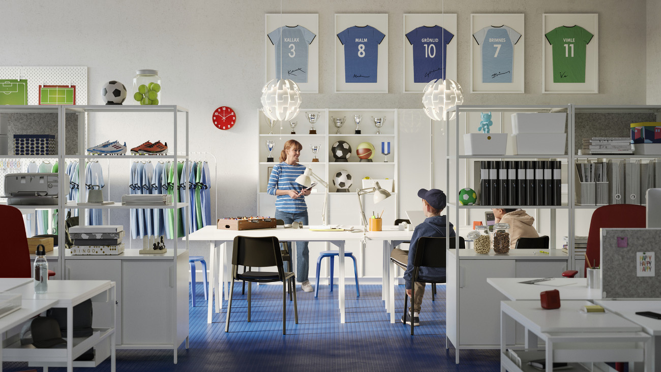 IKEA - Playful and casual with scandinavian office design