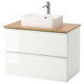 GO/TOLKEN/HORVIK, wash-stand with countertop 45x32 wash-basin, 292.135.67 White