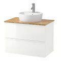 GODMORGON/TORNVIKEN, wash-stand with countertop 45 wash-basin, 992.051.92 White