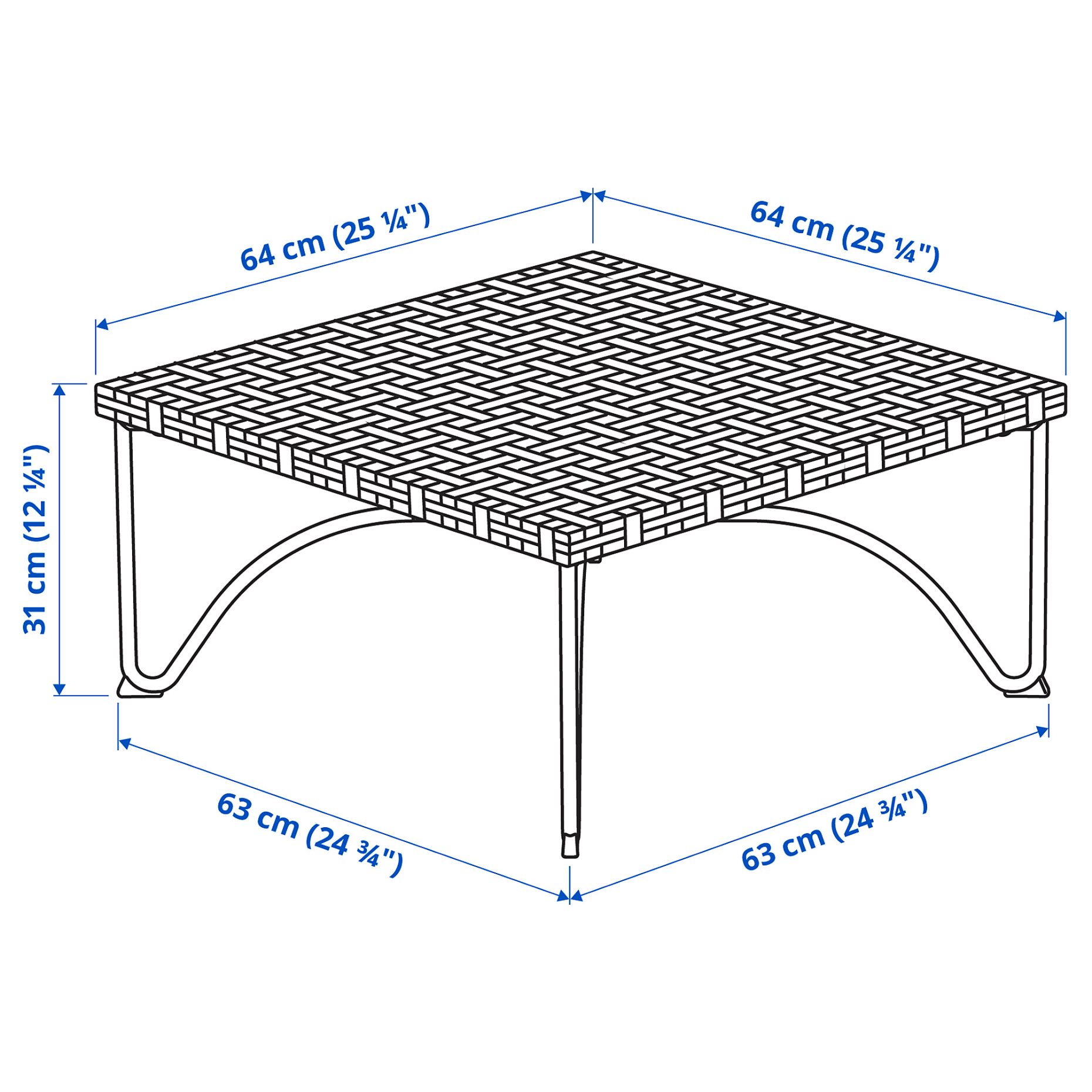 JUTHOLMEN, stool outdoor, 65x65x31 cm, 004.691.15