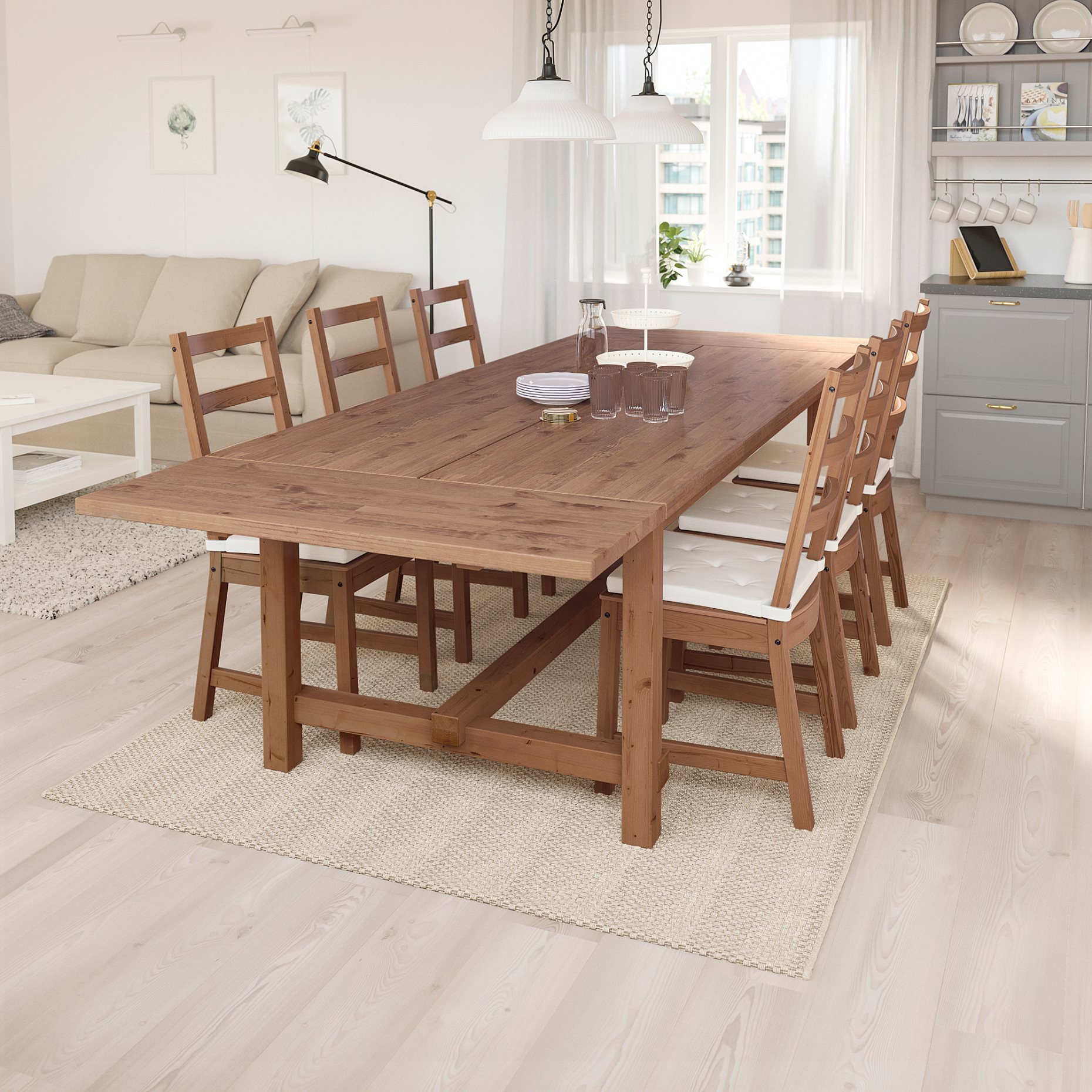 NORDVIKEN, extendable table, 210/289x105 cm, 004.885.43