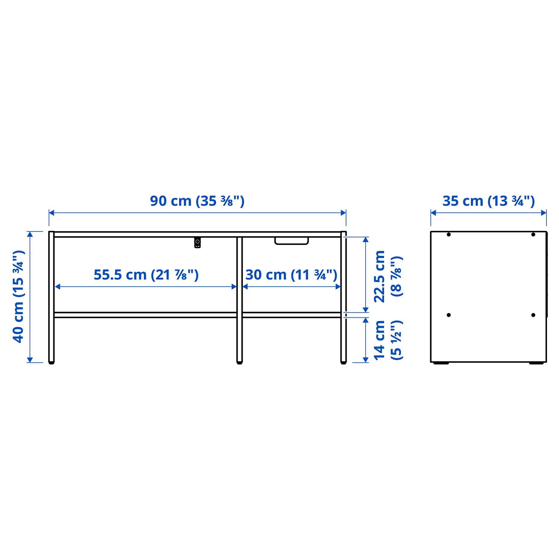 BAGGEBO, TV bench, 90x35x40 cm, 004.963.50