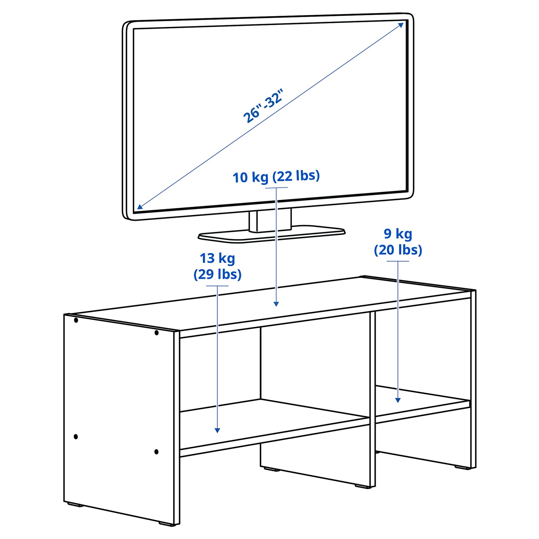 BAGGEBO, TV bench, 90x35x40 cm, 004.963.50