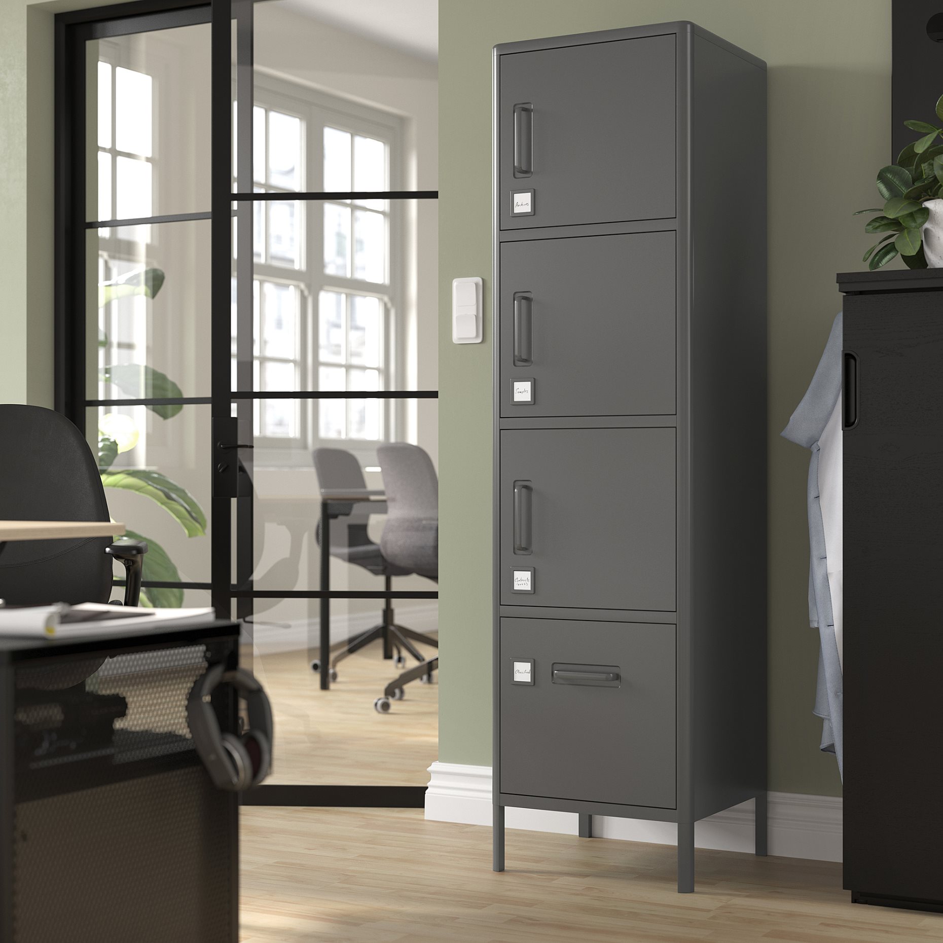 IDÅSEN, high cabinet with drawer and doors, 45x172 cm, 004.963.88