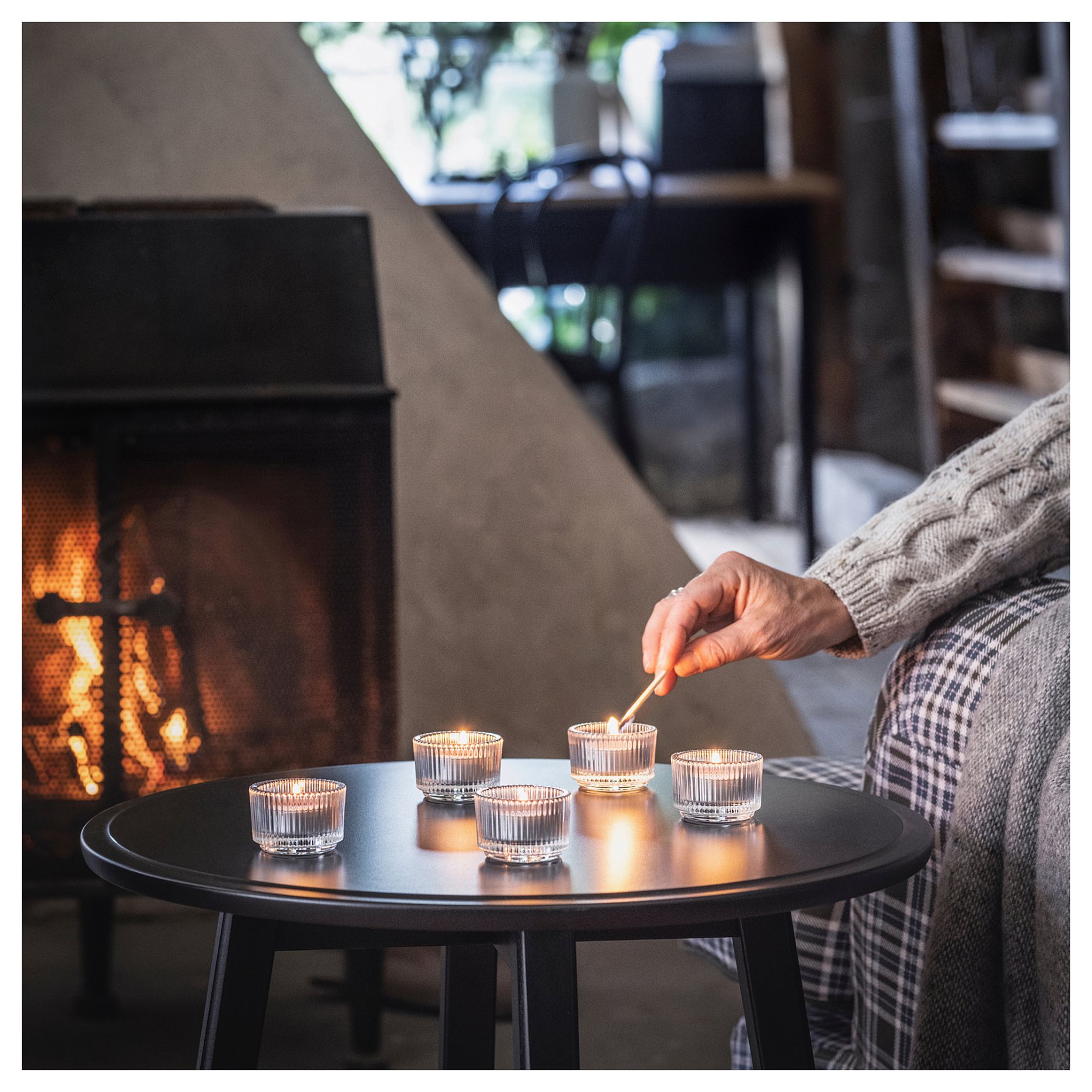 ENSTAKA, scented tealight/Bonfire/30 pack, 3.5 hr, 005.024.74