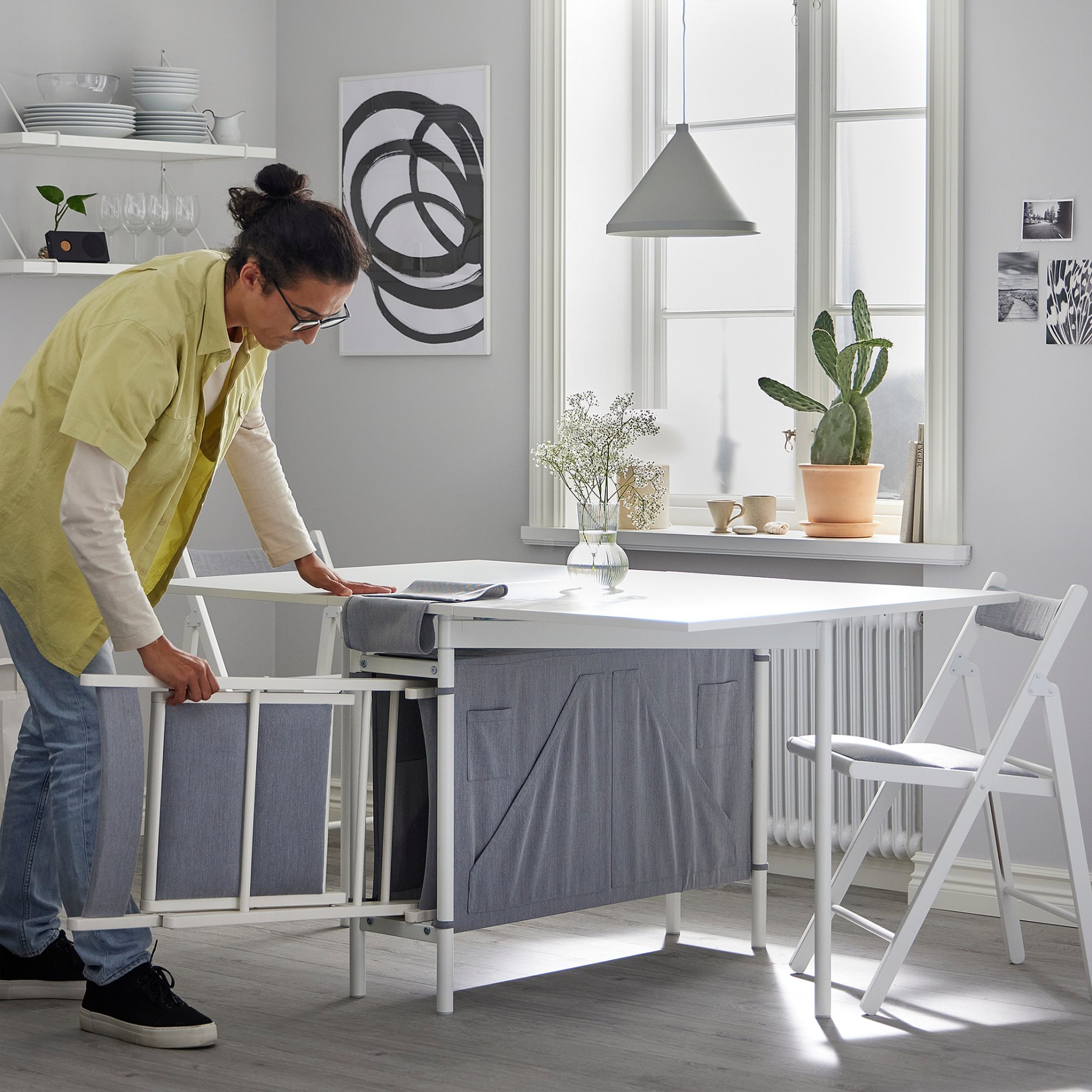 KALLHÄLL, πτυσσόμενο τραπέζι με αποθήκευση, 005.112.23