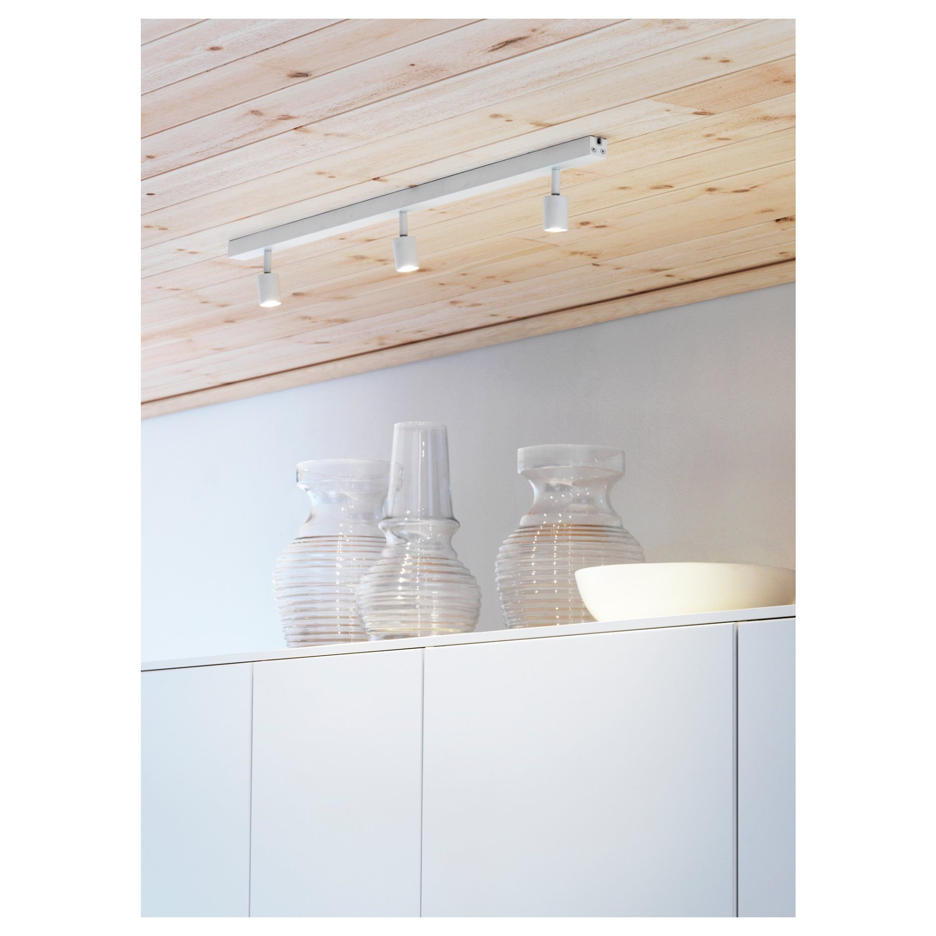 BÄVE, ceiling track with built-in LED light source, 3-spots, 005.272.38