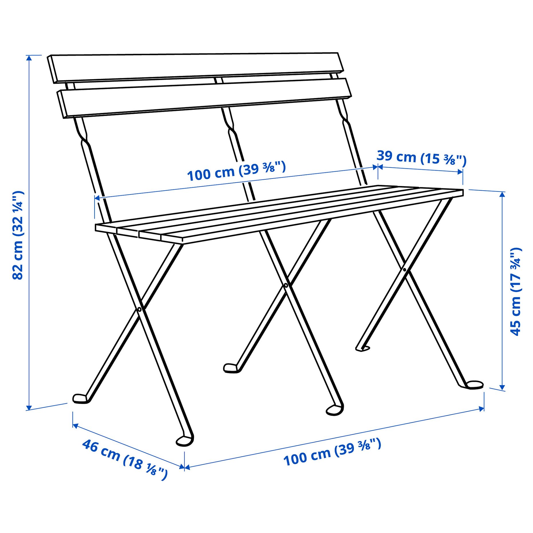 TÄRNÖ, bench/foldable, outdoor, 005.349.03