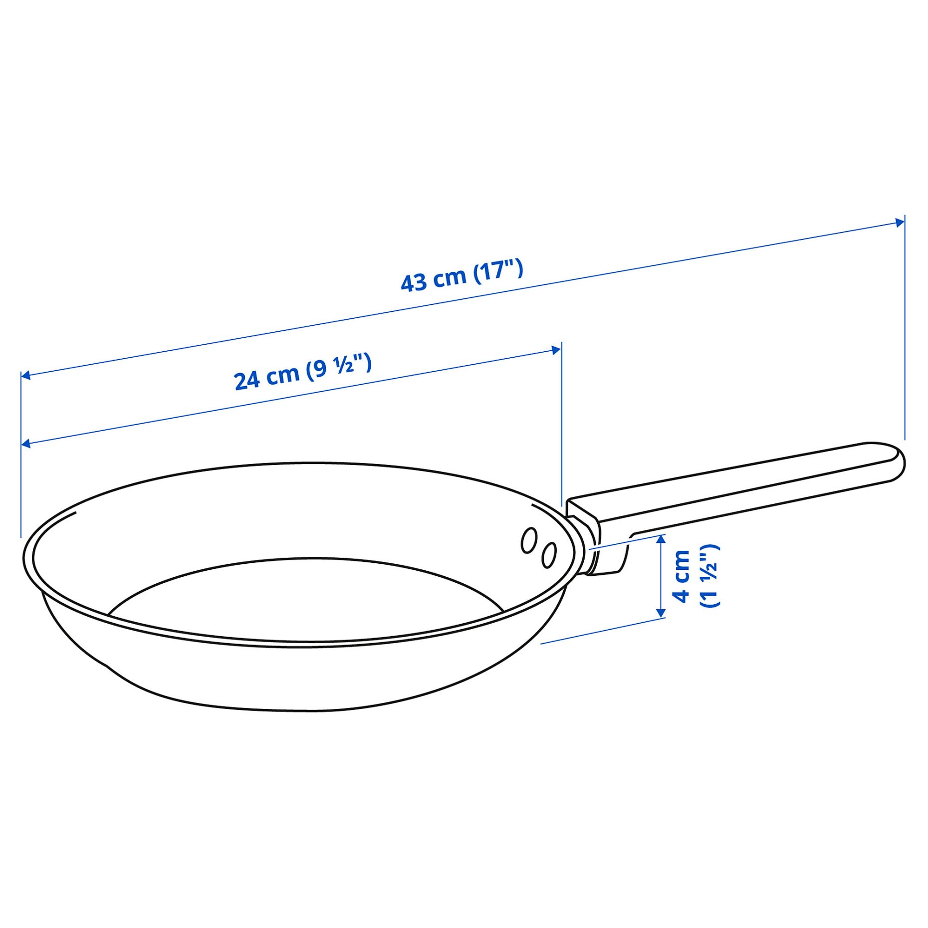 MIDDAGSMAT, frying pan/non-stick coating, 24 cm, 005.452.18