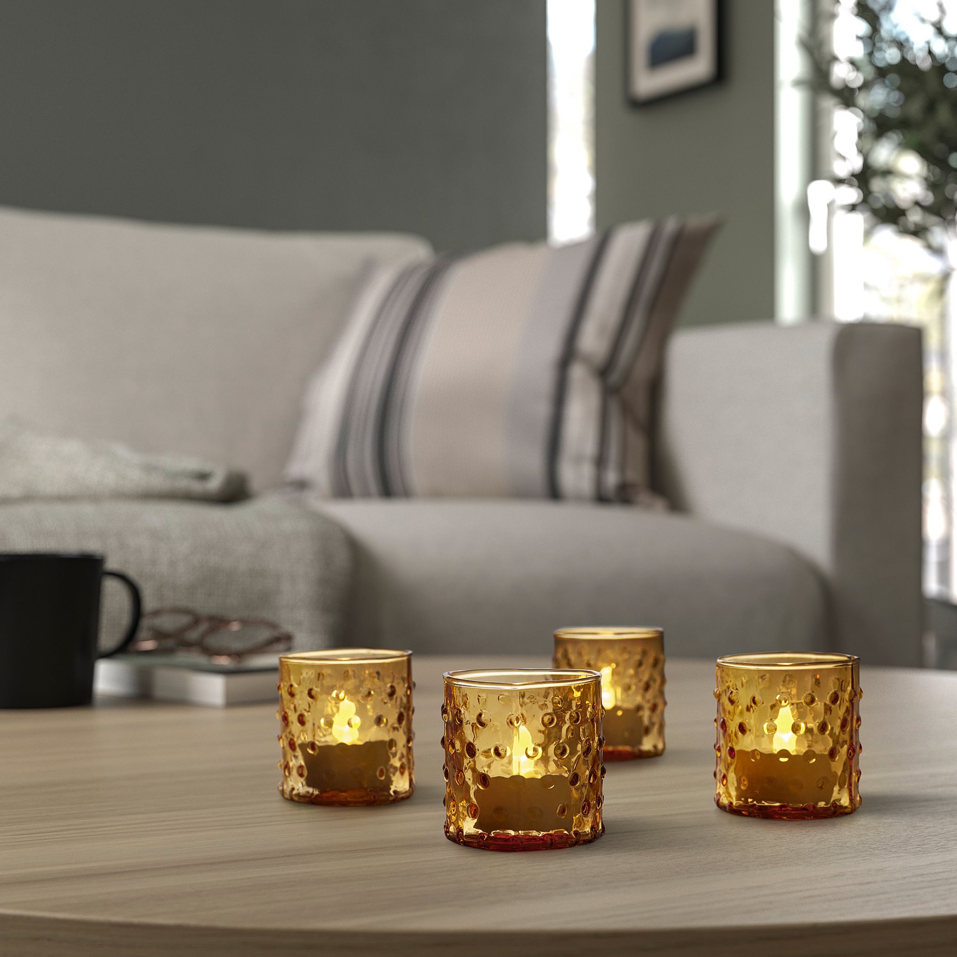 HUTLÖS, tealight holder 4 pack, 6 cm, 005.482.26