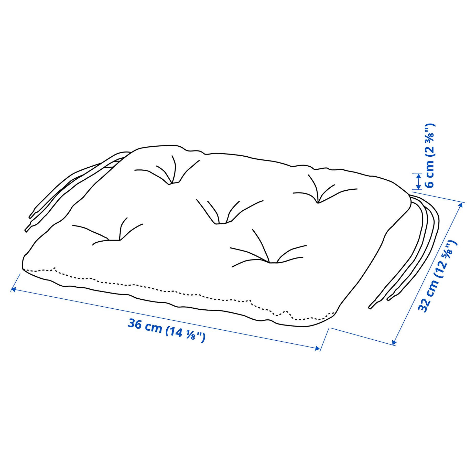 KLÖSAN, chair cushion/outdoor, 36x32 cm, 005.487.83