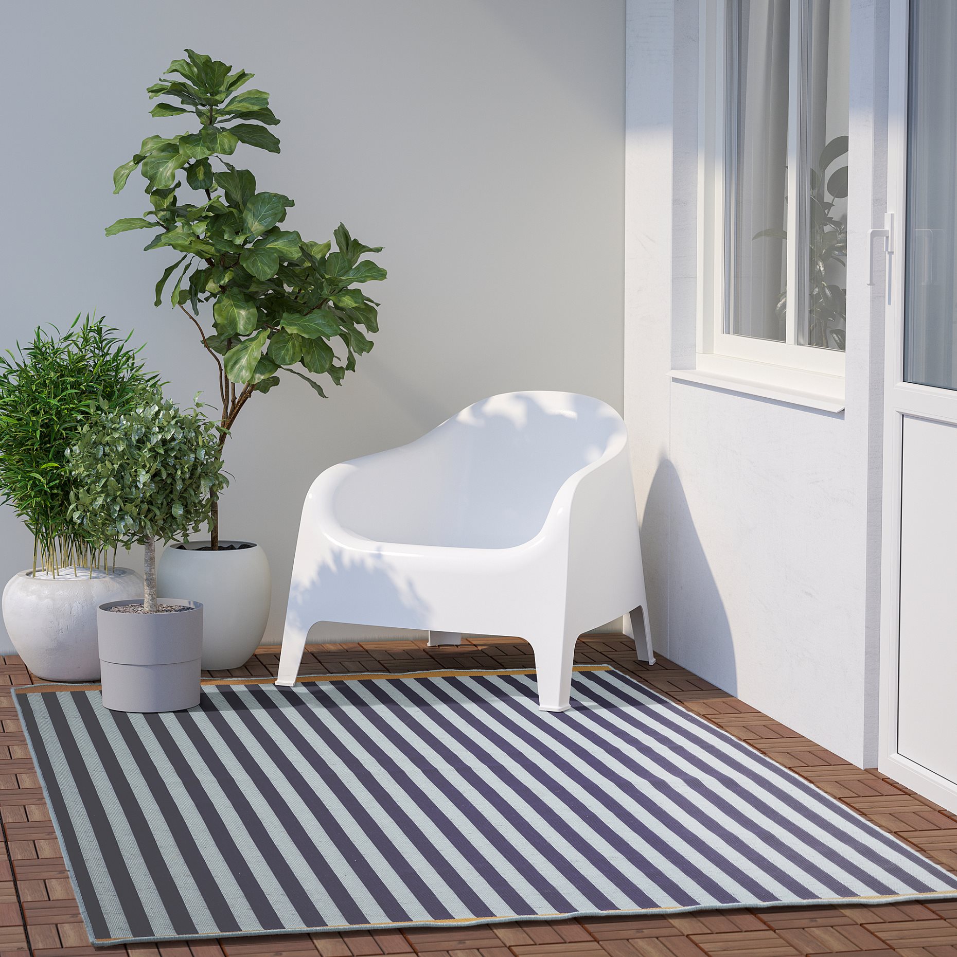KORSNING, rug flatwoven/in/outdoor/striped, 160x230 cm, 005.519.64