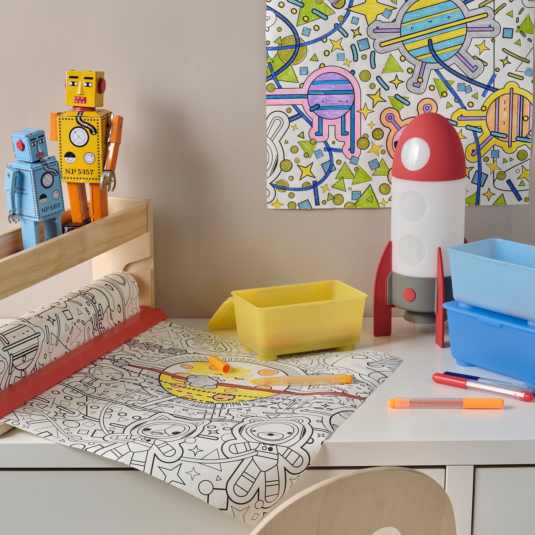 AFTONSPARV, επιτραπέζιο φωτιστικό με ενσωματωμένο φωτισμό LED/πύραυλος, 005.552.31