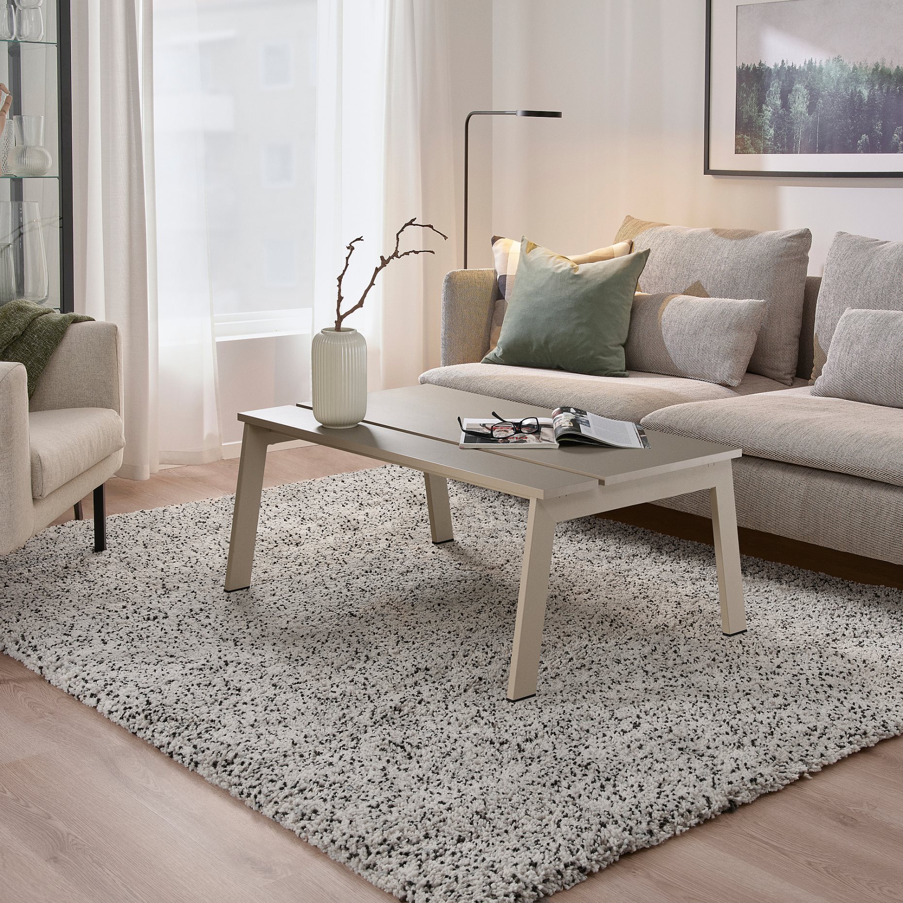 LJUNGSBRO, coffee table/adjustable, 104x70 cm, 005.610.34