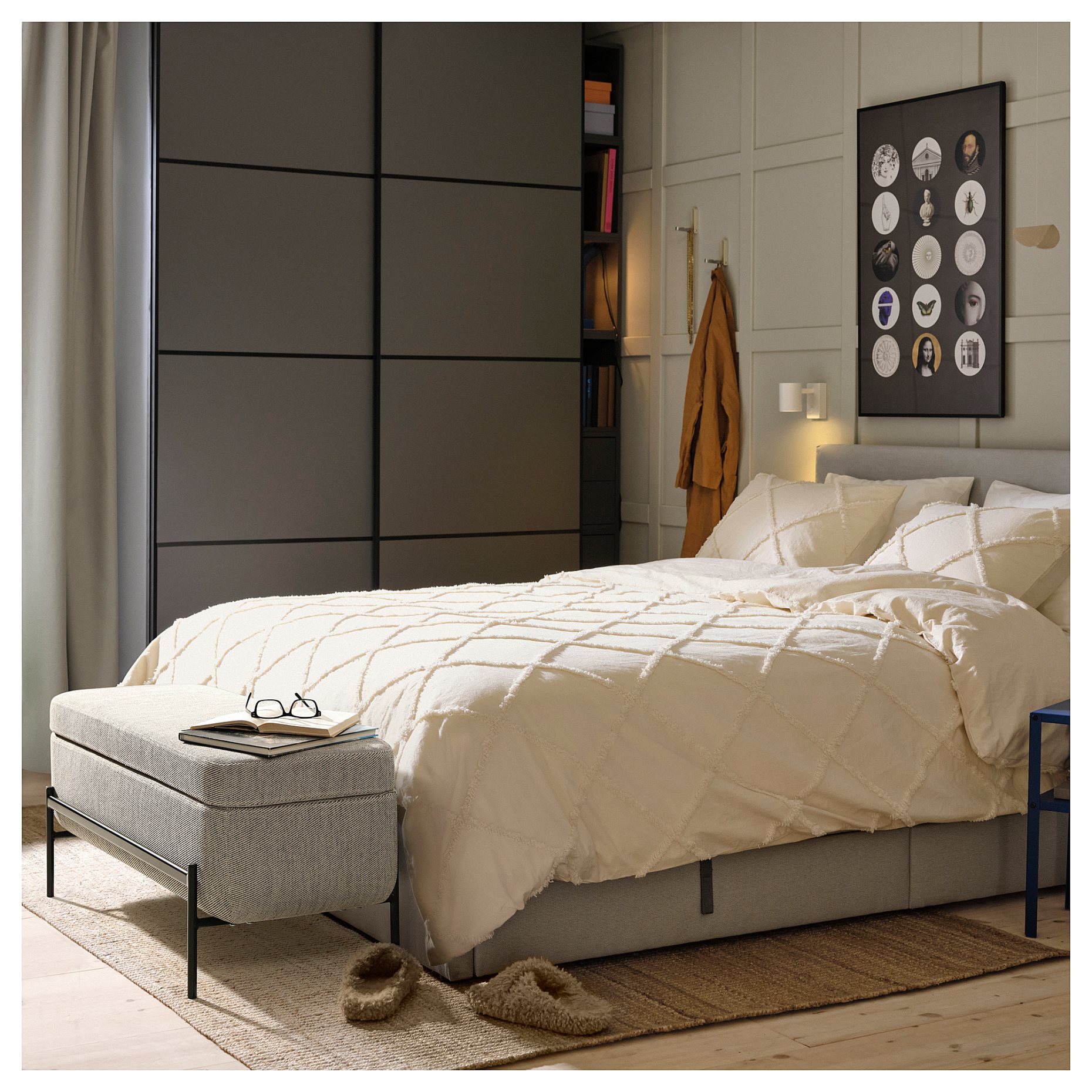 VALTORP, bench with storage, 103 cm, 005.623.40