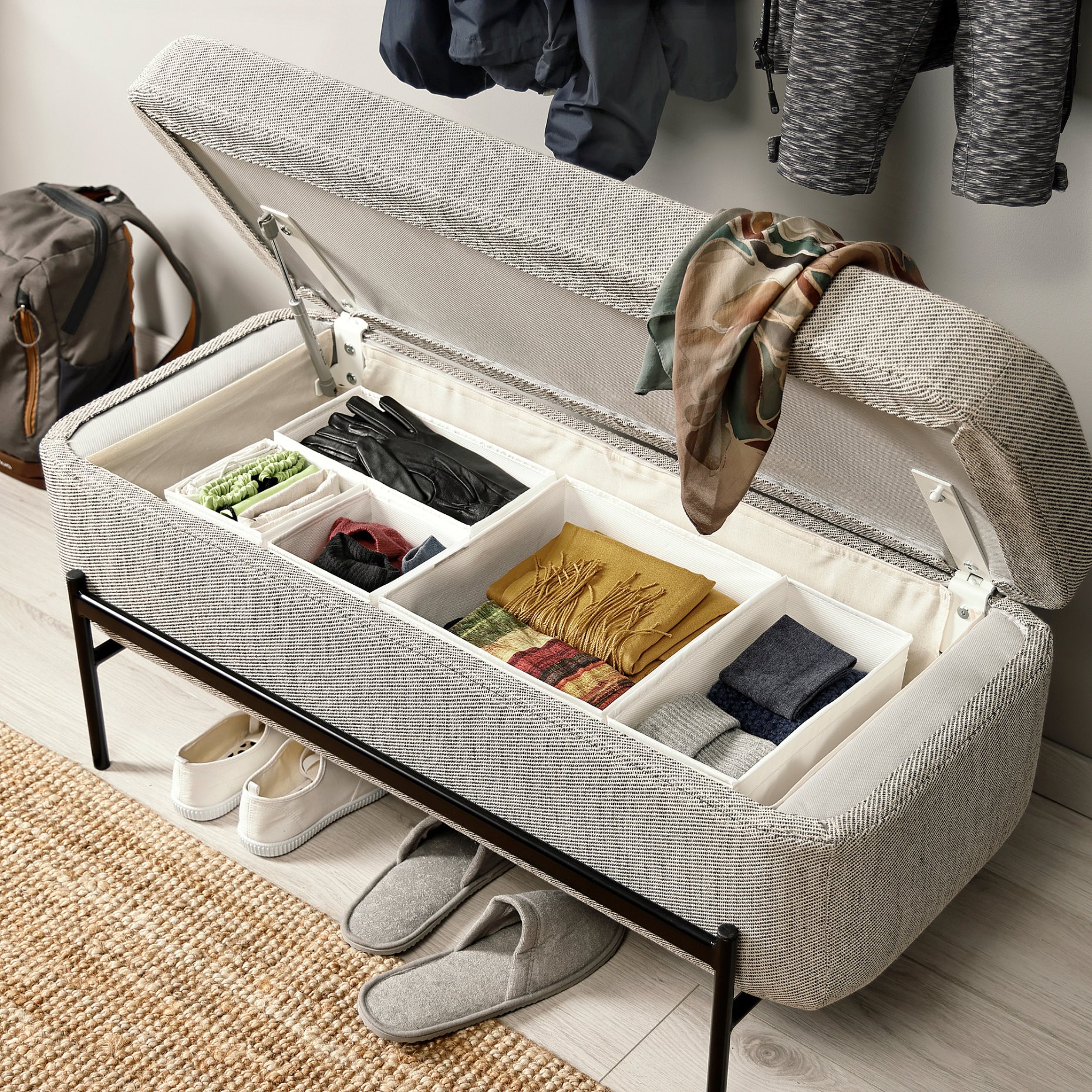 VALTORP, bench with storage, 103 cm, 005.623.40