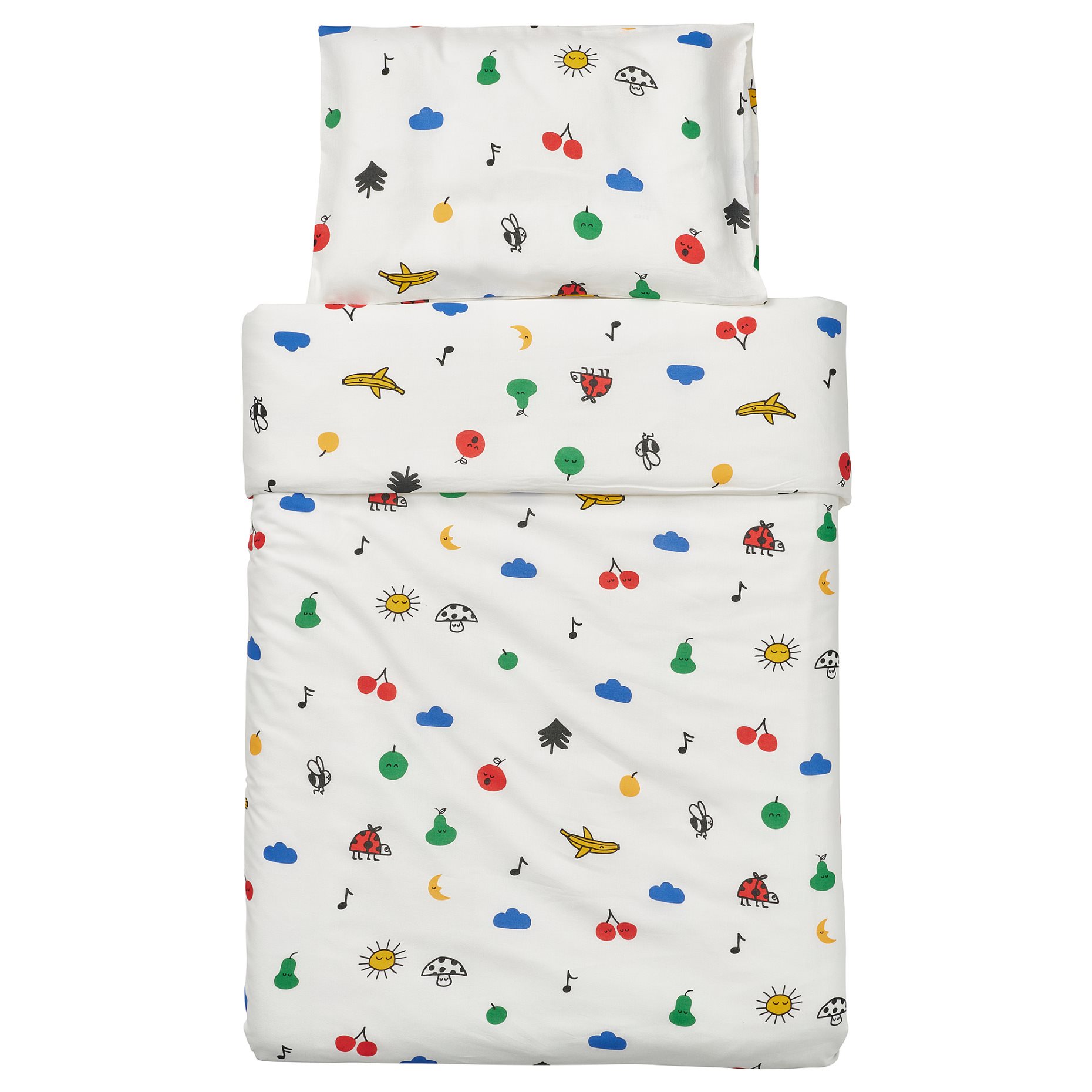 GRONFINK, duvet cover 1 pillowcase for cot, 110x125/35x55 cm, 005.723.77