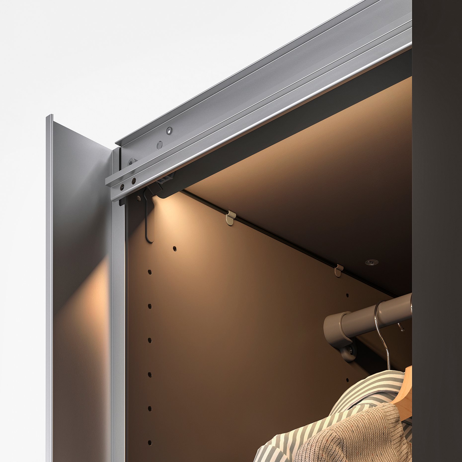 ÖVERSIDAN, wardrobe strip with built-in LED light source with sensor/dimmable, 96 cm, 005.895.56