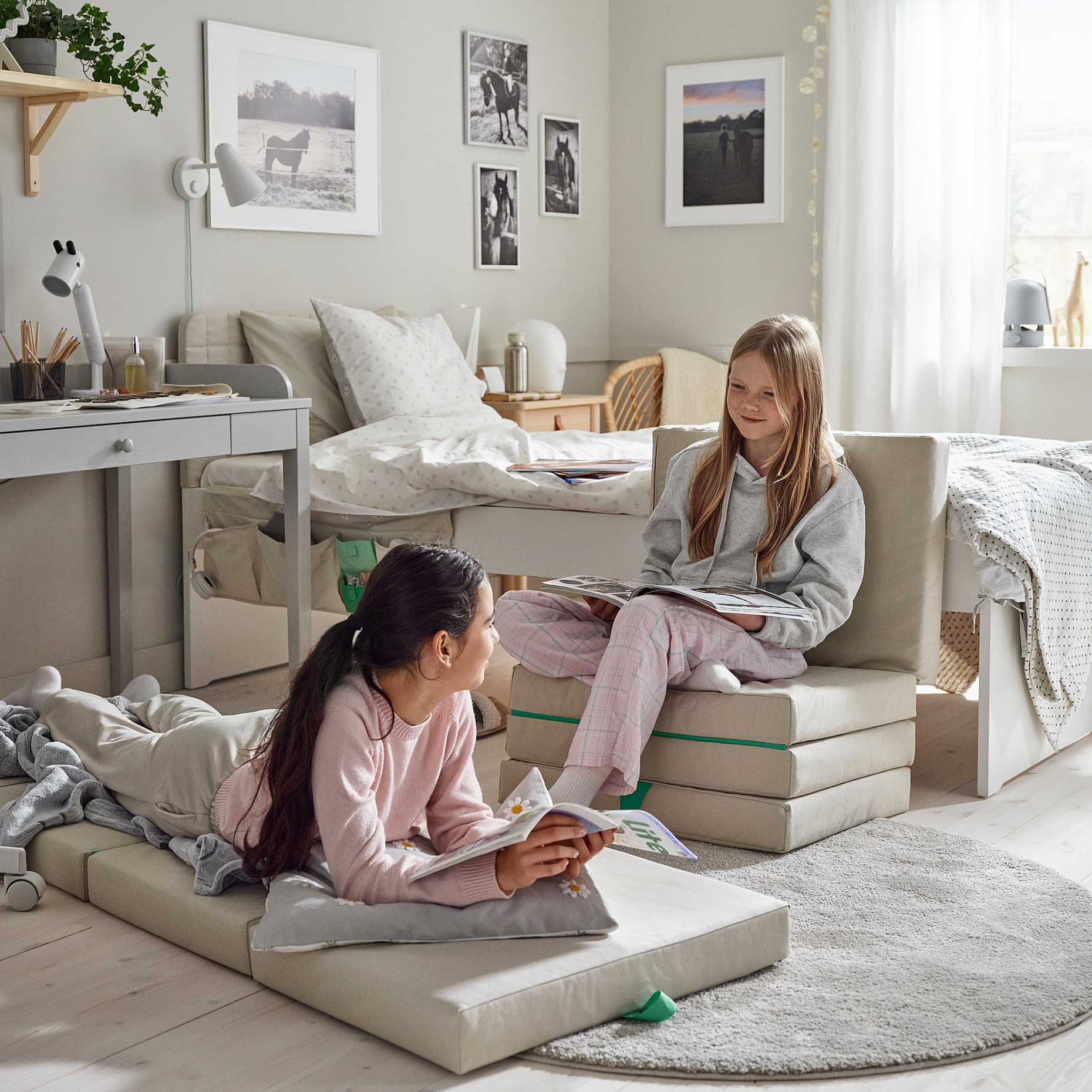 SLÄKT, pouffe/mattress, foldable, 005.903.57