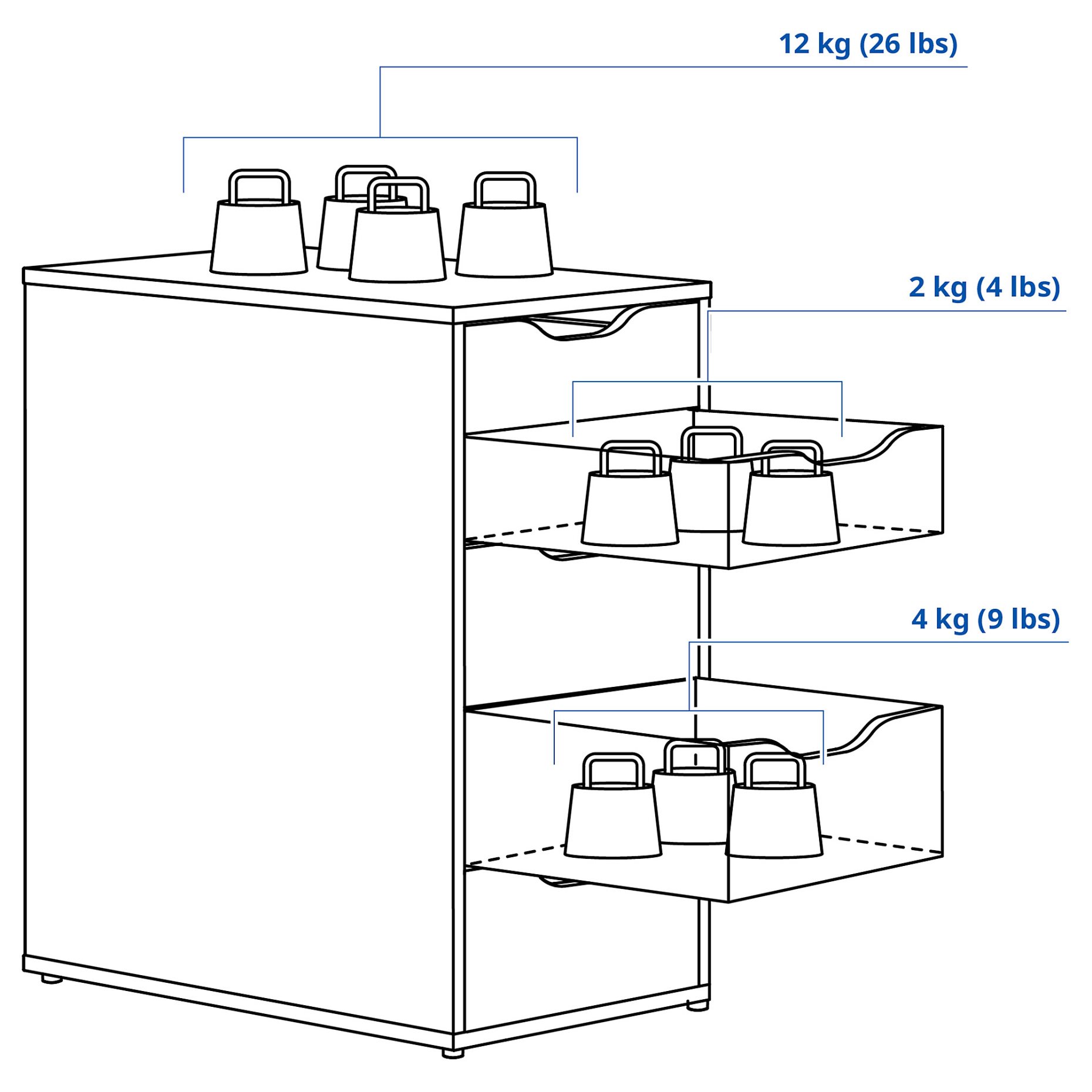 ALEX, drawer unit, 36x70 cm, 005.904.75