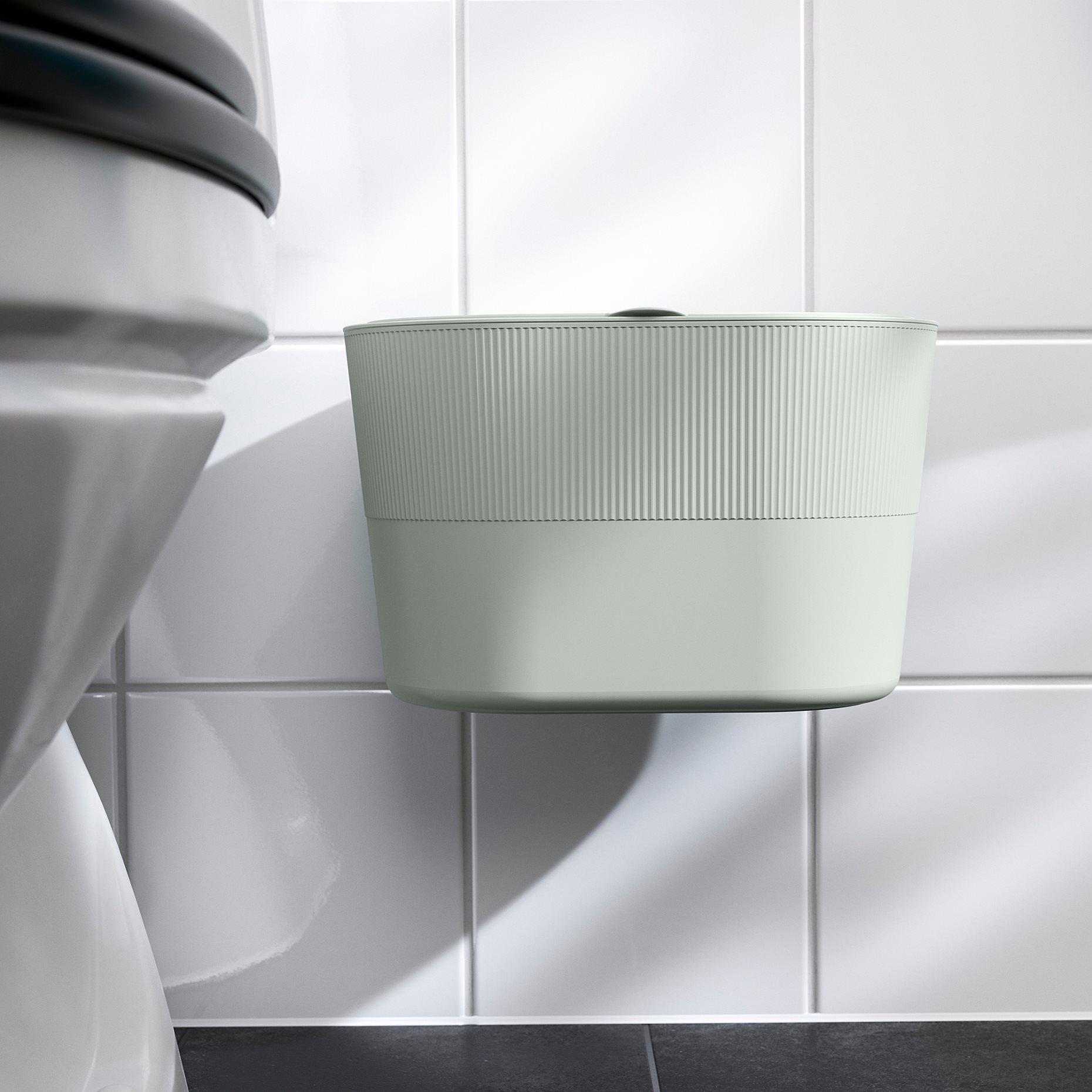 KINNASJÖ, καλάθι απορριμμάτων με καπάκι και αυτοκόλλητο, 4 l, 005.918.56