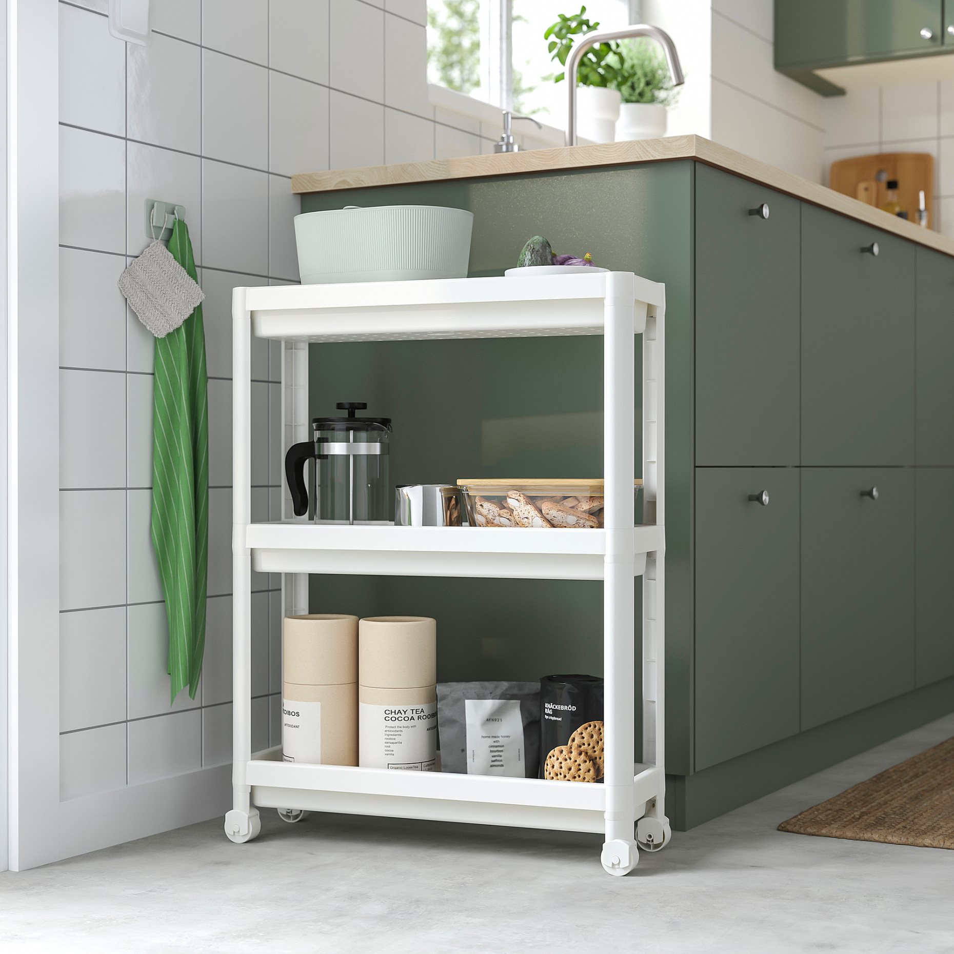 KINNASJÖ, καλάθι απορριμμάτων με καπάκι και αυτοκόλλητο, 4 l, 005.918.56