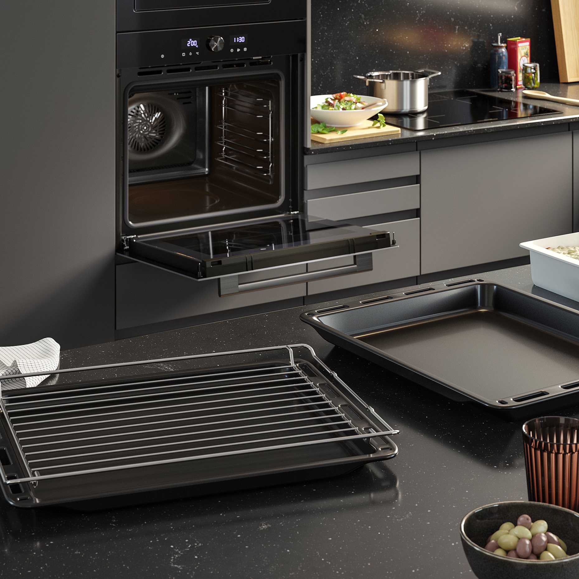 SPJUTBO, φούρνος με αερόθερμο και πρόσθετη λειτουργία ατμού/γκριλ/ IKEA 500, 006.002.76