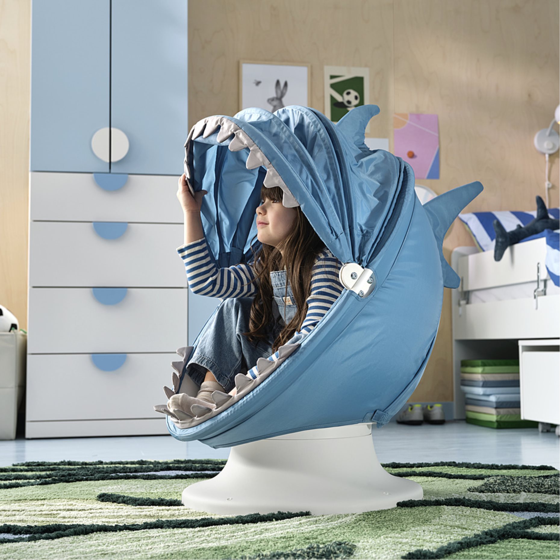 IKEAPSLÖMSK, slipcover for childrens swivel armchrair, 006.092.34