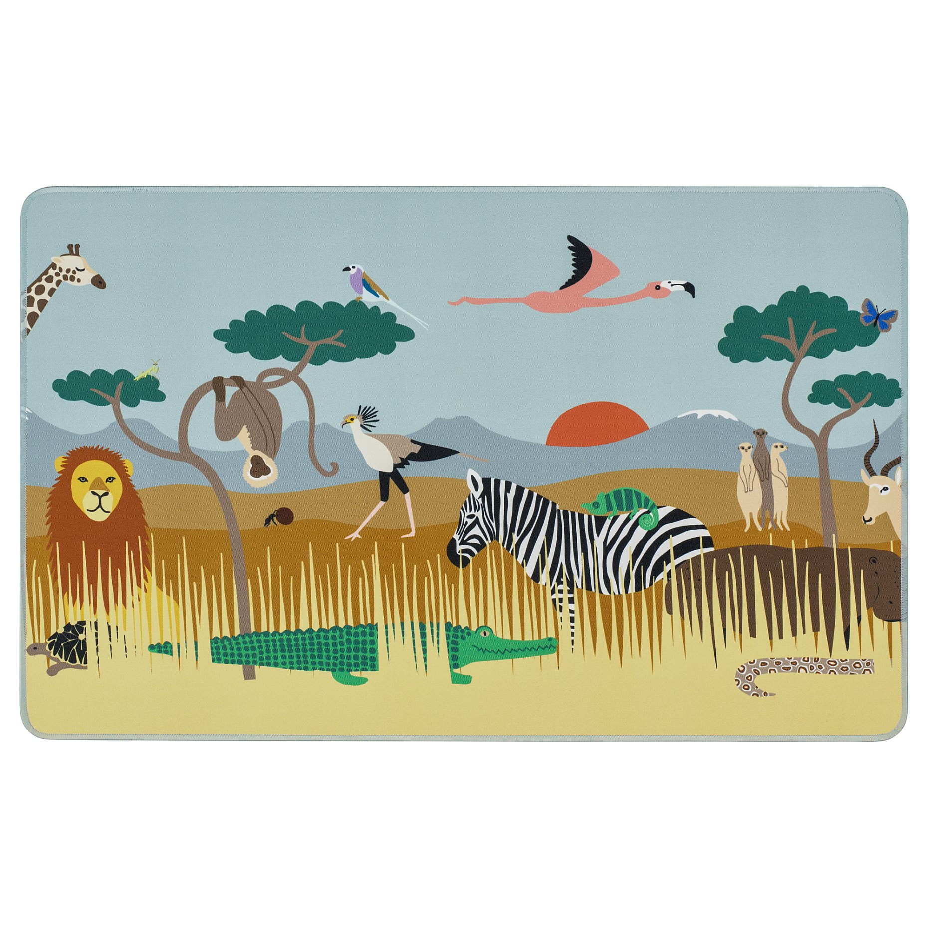 SANDLÖPARE, desk pad/animals on the savannah, 38x60 cm, 006.101.95