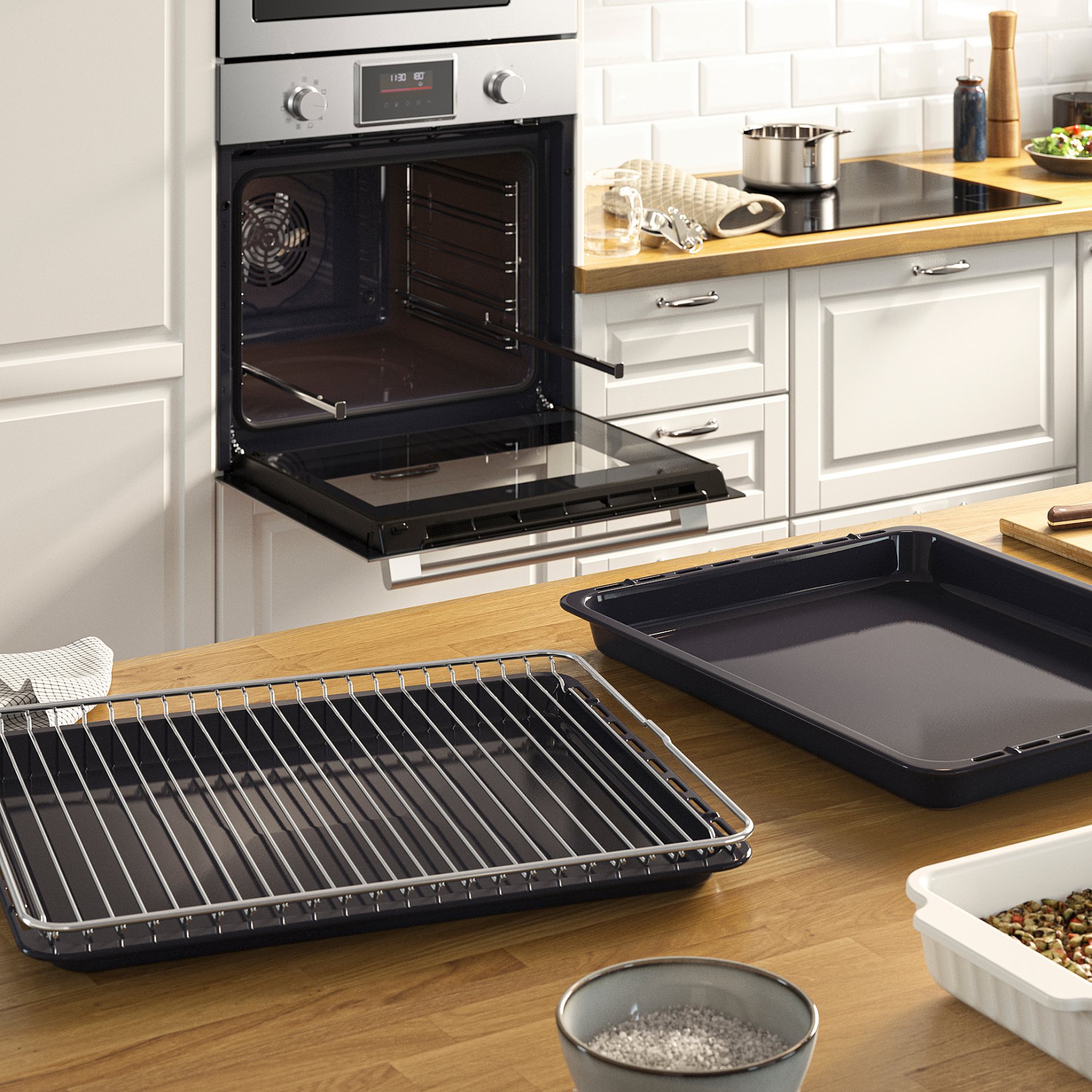 STENABY, φούρνος με αερόθερμο και πρόσθετη λειτουργία ατμού/λειτουργία ψησίματος, IKEA 500, 006.221.36