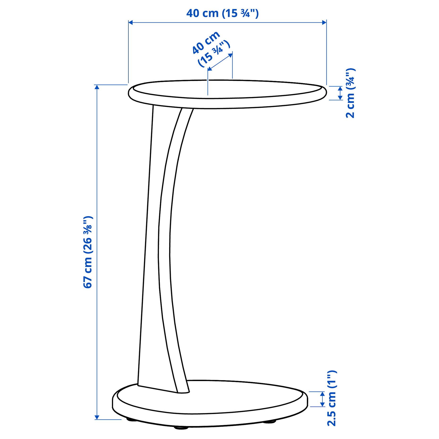 UGGLERUM, side table, 46x40 cm, 006.279.83