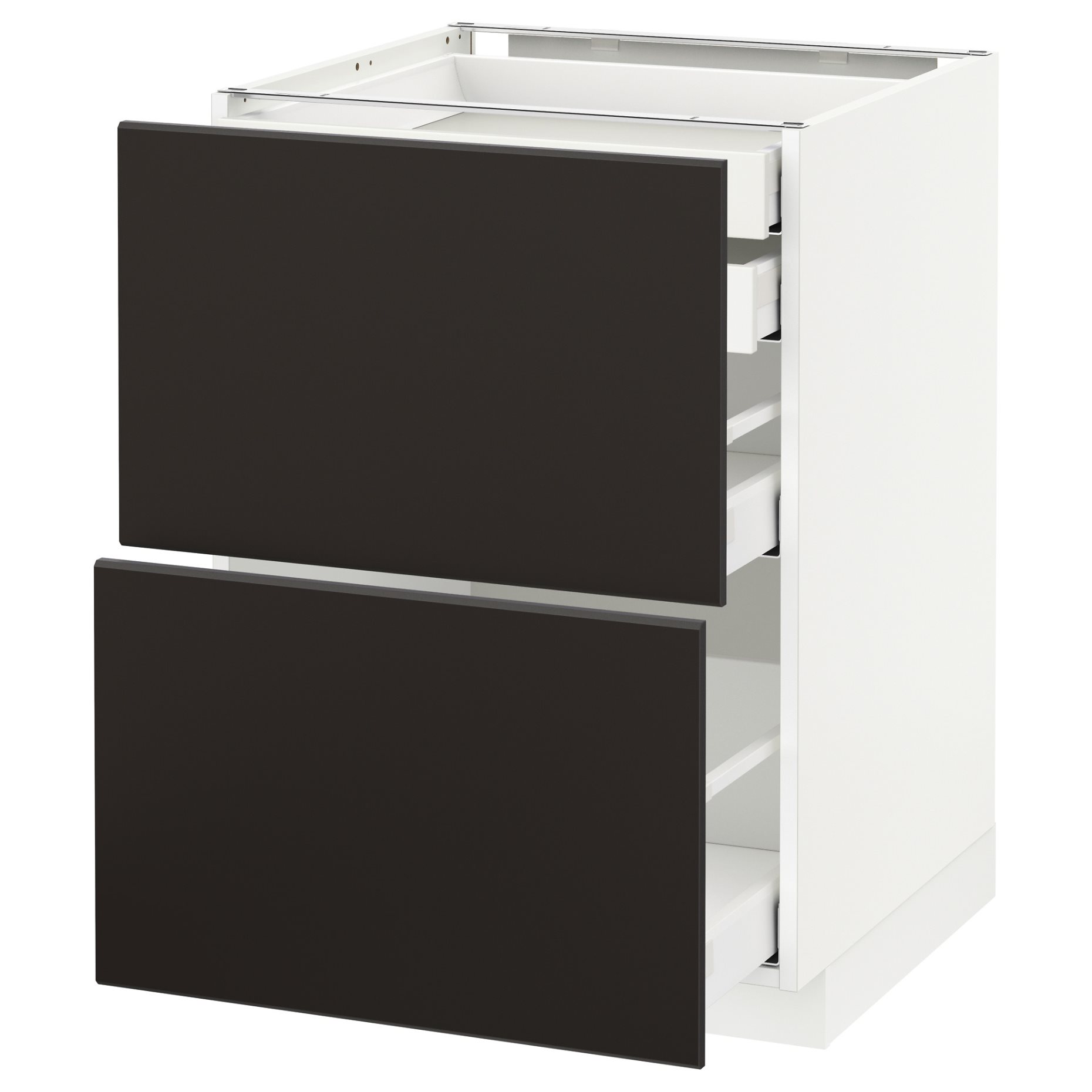 METOD/MAXIMERA, base cabinet 2 fronts/2 low/1 medium/1 high drawer, 092.130.40