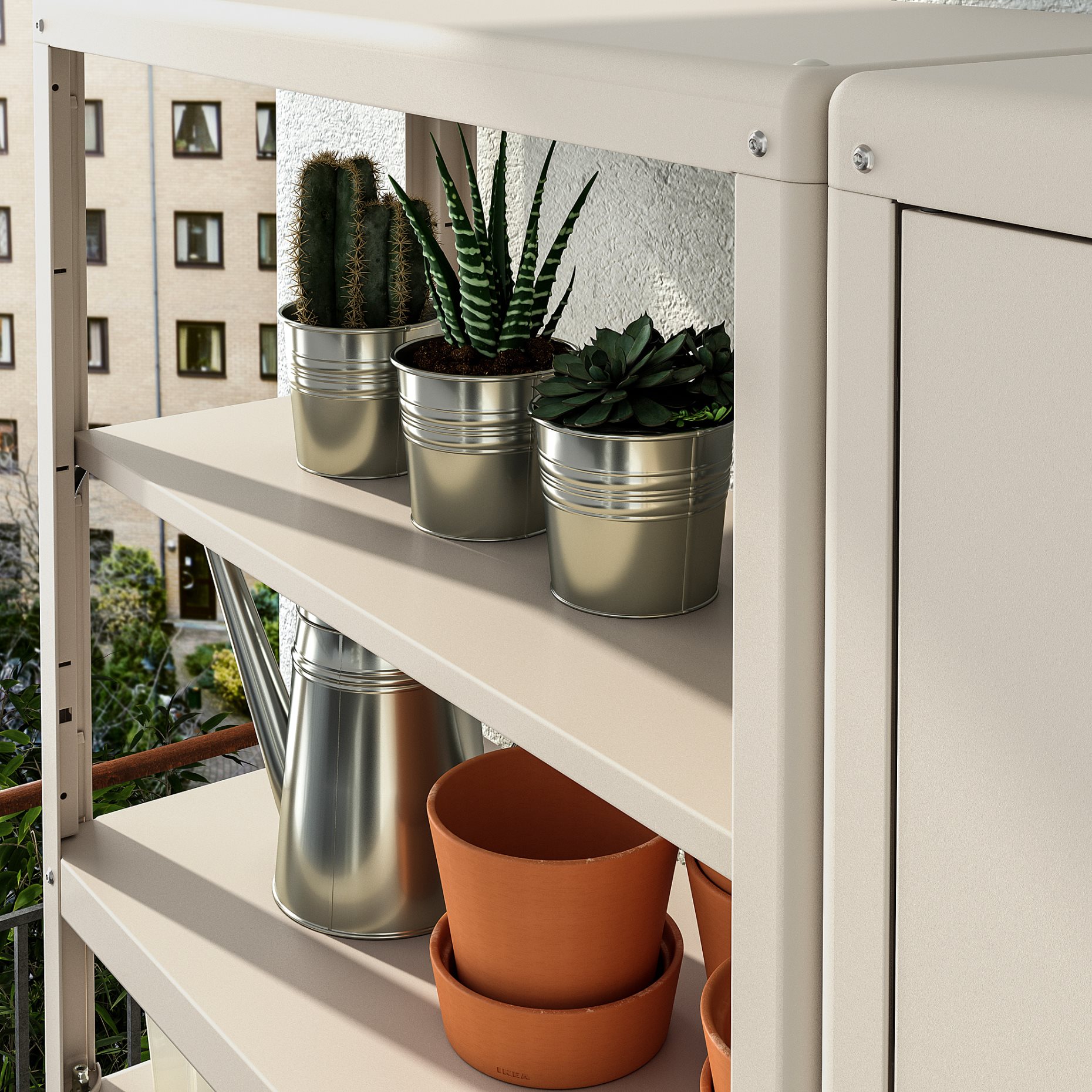 KOLBJÖRN, shelving unit with cabinet, 171x37x161 cm, 092.916.22