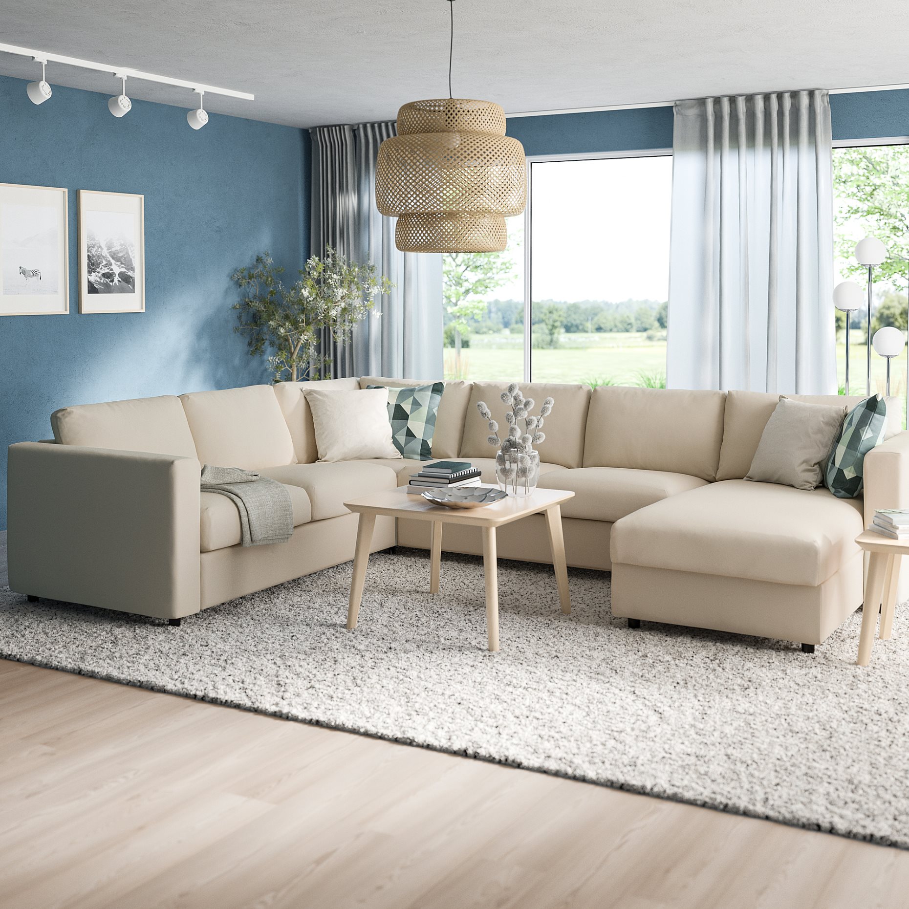VIMLE, corner sofa, 5-seat with chaise longue, 093.996.70