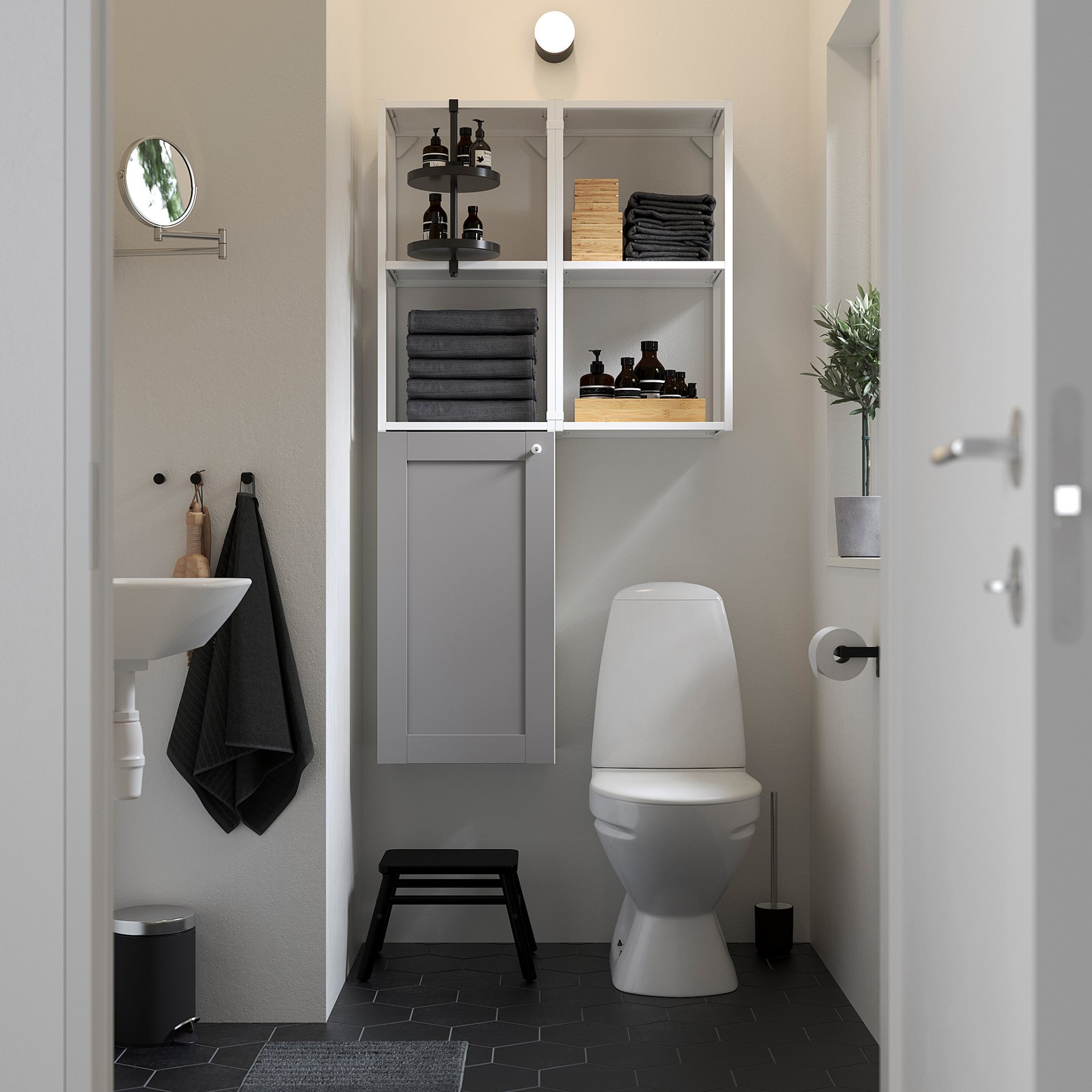 ENHET, wall storage combination, 80x32x150 cm, 094.802.36