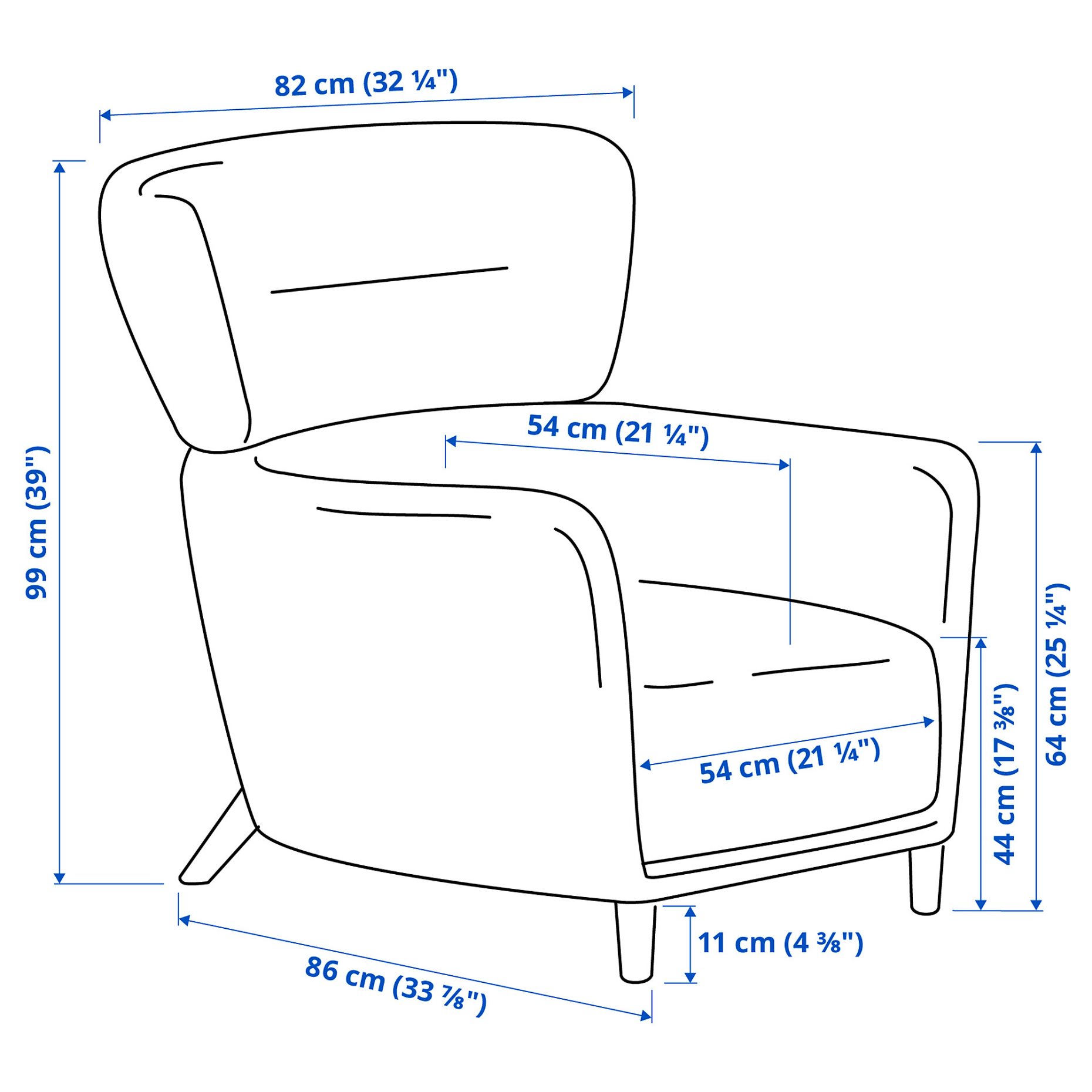 OSKARSHAMN, wing chair with footstool, 094.853.33