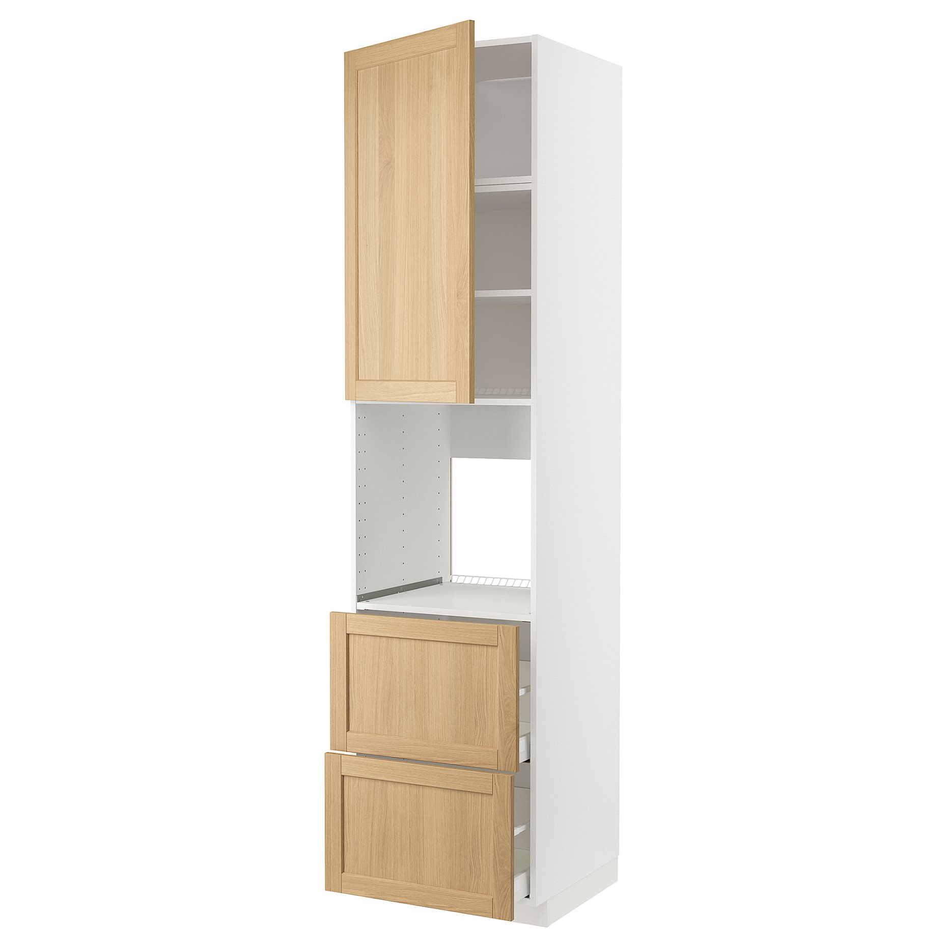 METOD, high cabinet for oven with door/2 drawers, 60x60x240 cm, 095.095.41