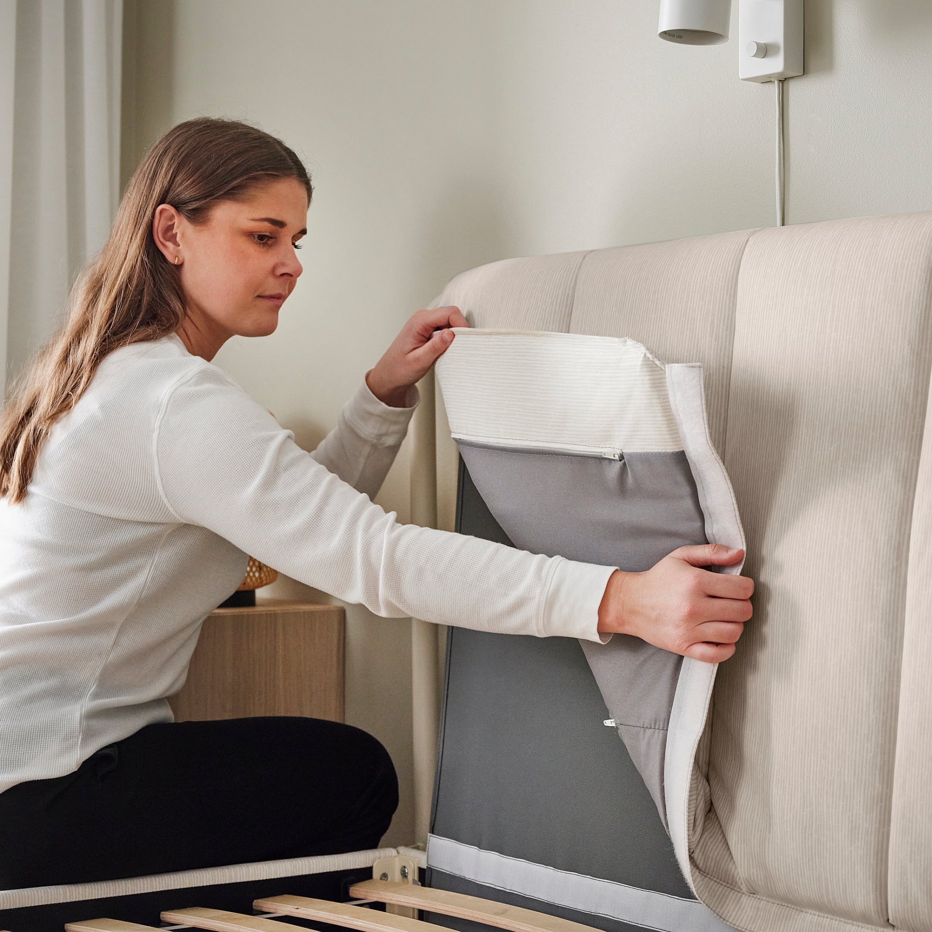 TÄLLÅSEN, upholstered bed frame, 160x200 cm, 095.147.93