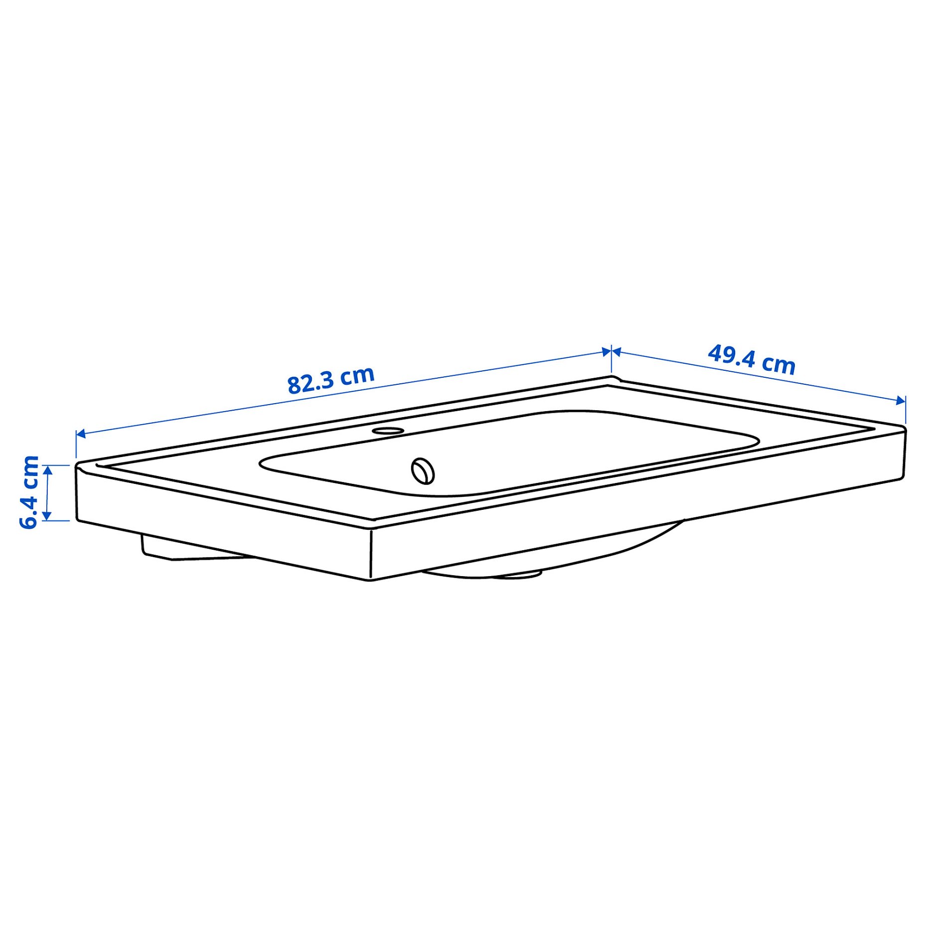 ORRSJON, νιπτήρας με σιφόνι, 82x49 cm, 095.167.54