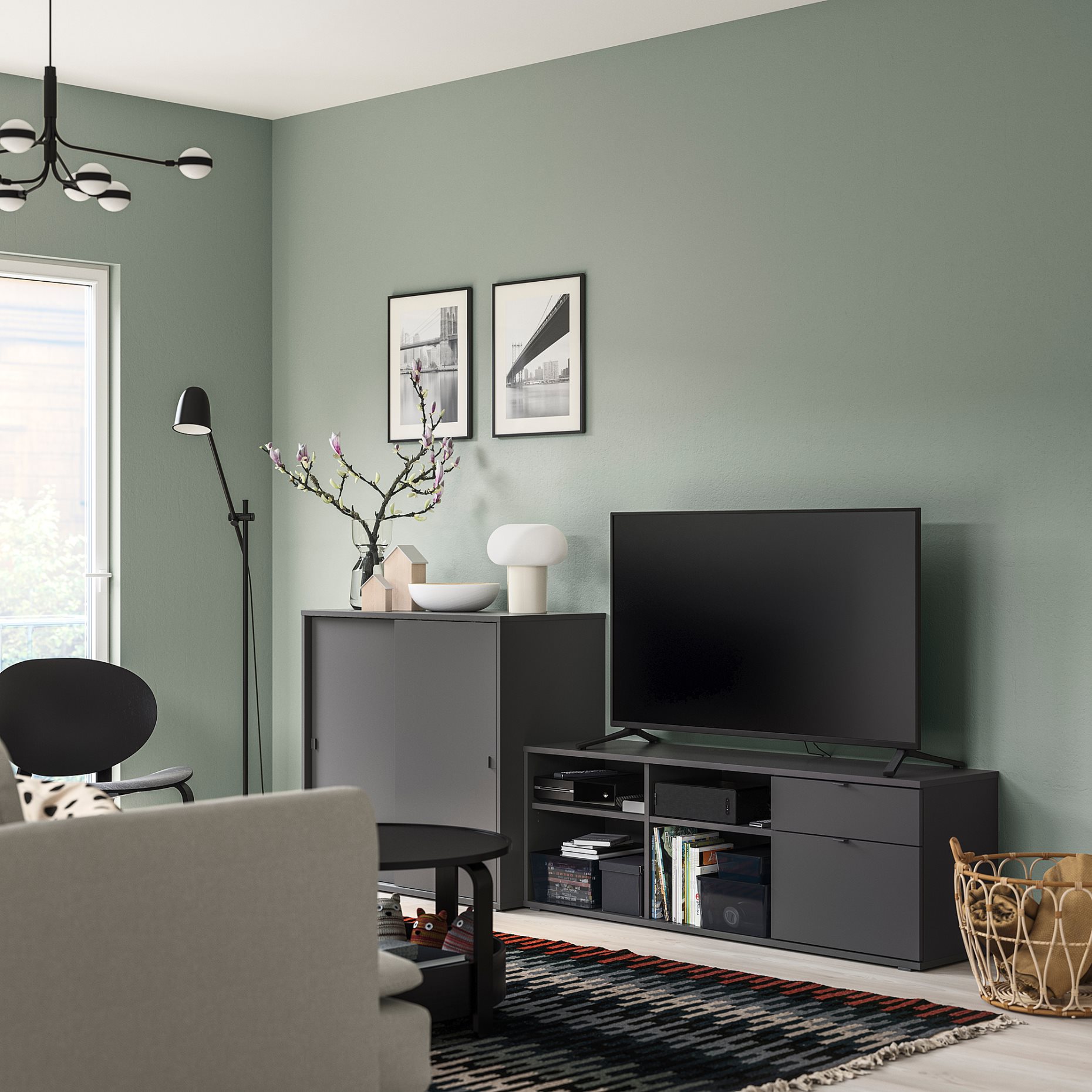 VIHALS, συνδυασμός TV/αποθήκευσης, 242x37x90 cm, 095.210.72