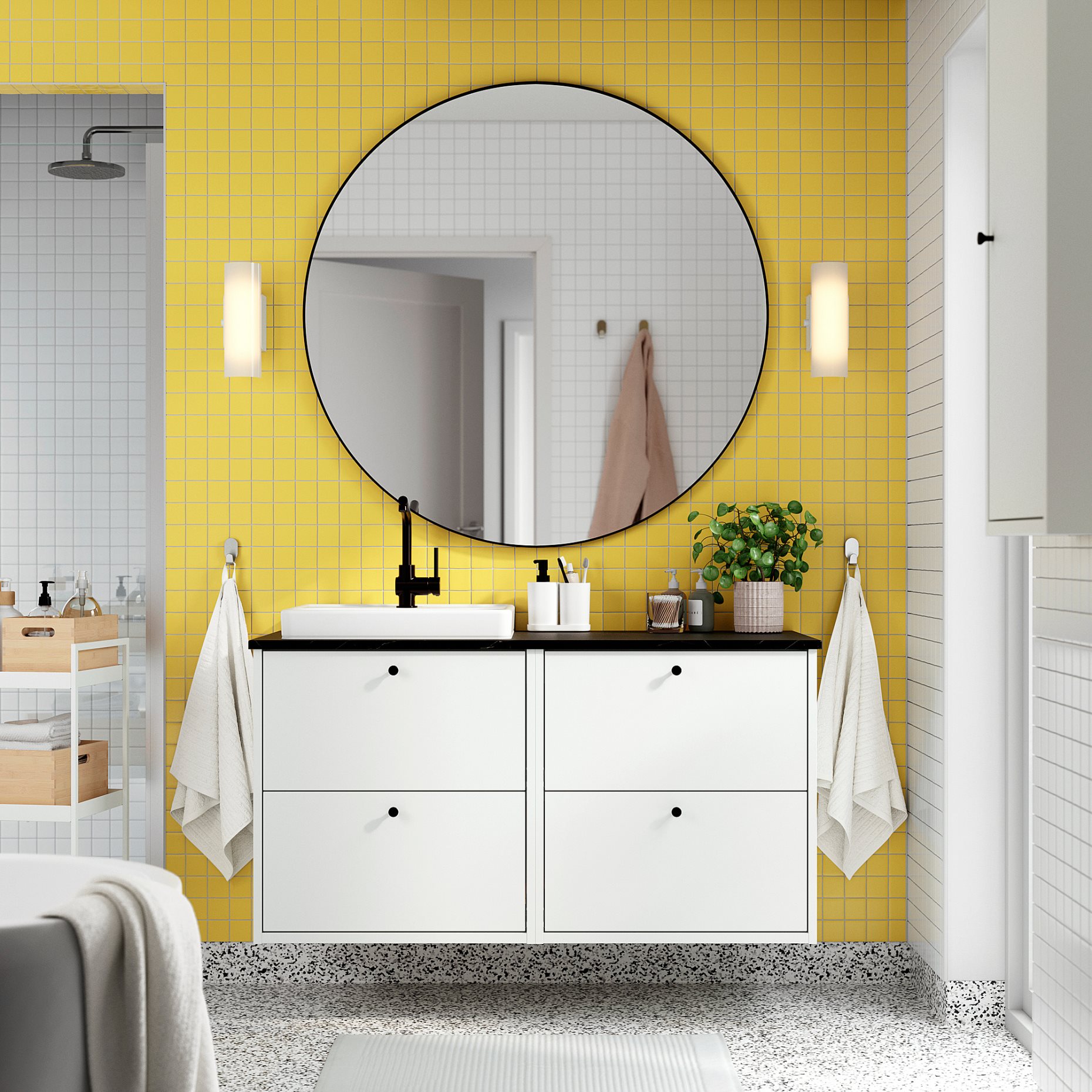 HAVBACK/ORRSJON, έπιπλο νιπτήρα/νιπτήρας/μπαταρία, 122x49x71 cm, 095.285.11