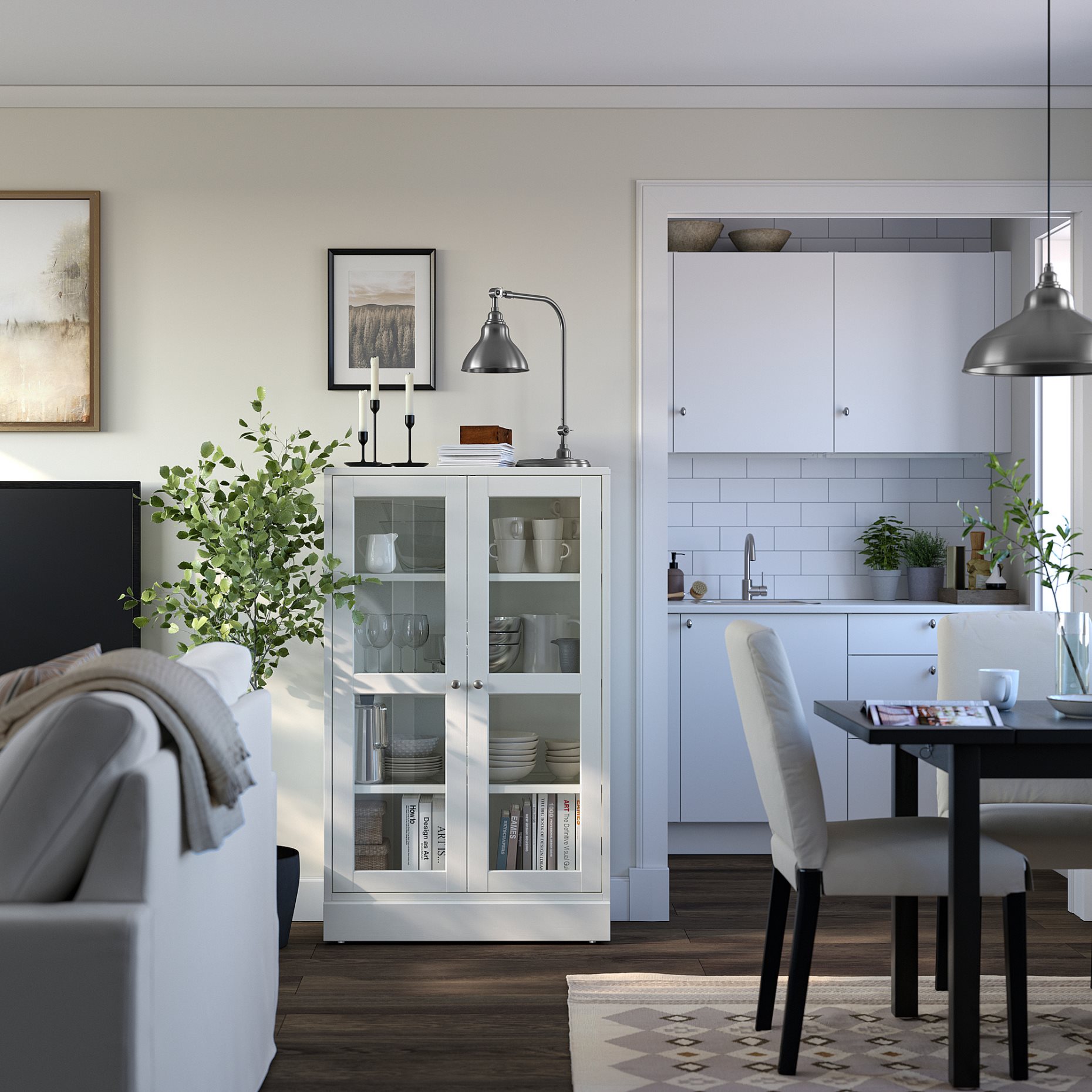 HAVSTA, glass-door cabinet with plinth, 81x37x134 cm, 095.346.54