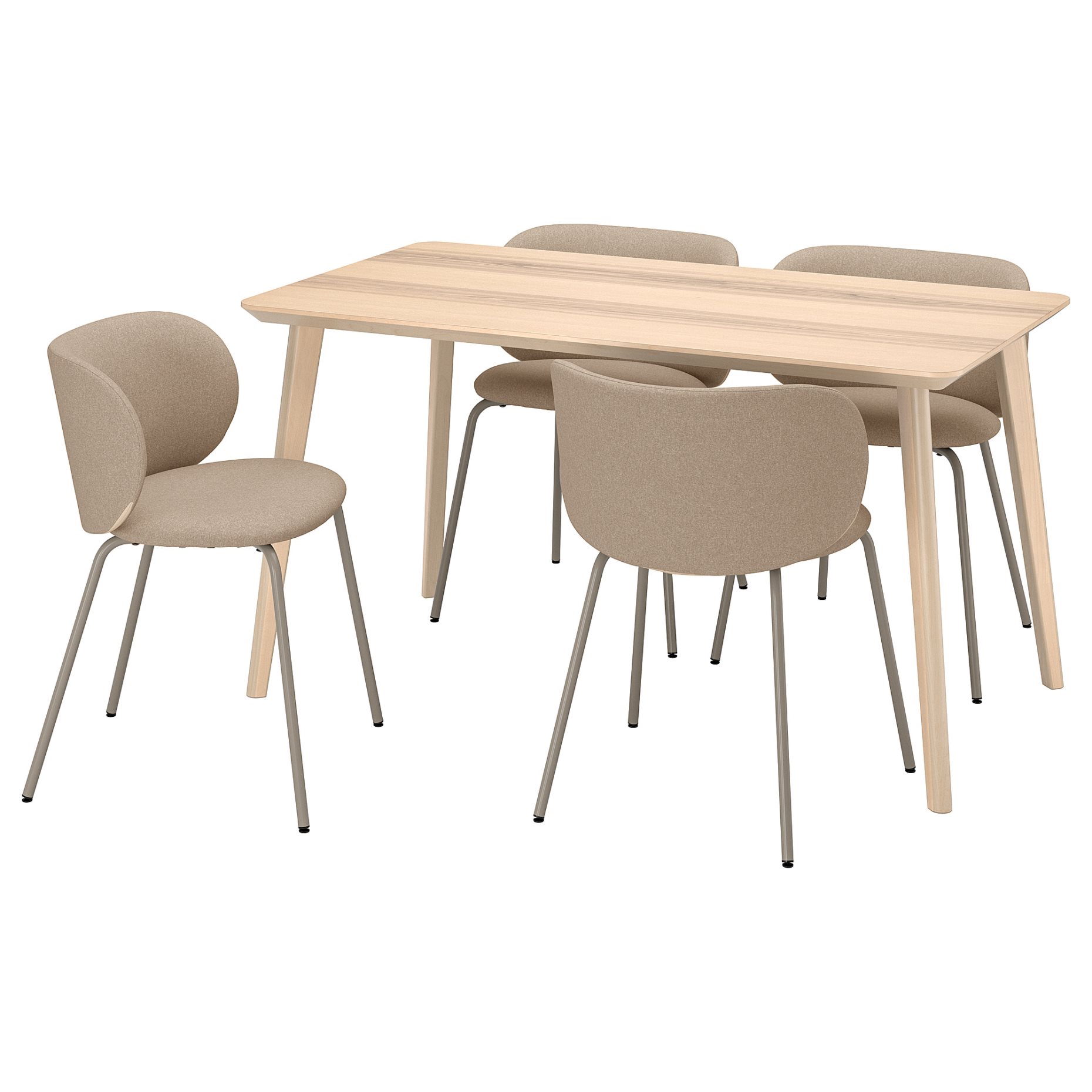 LISABO/KRYLBO, table and 4 chairs, 140 cm, 095.355.40