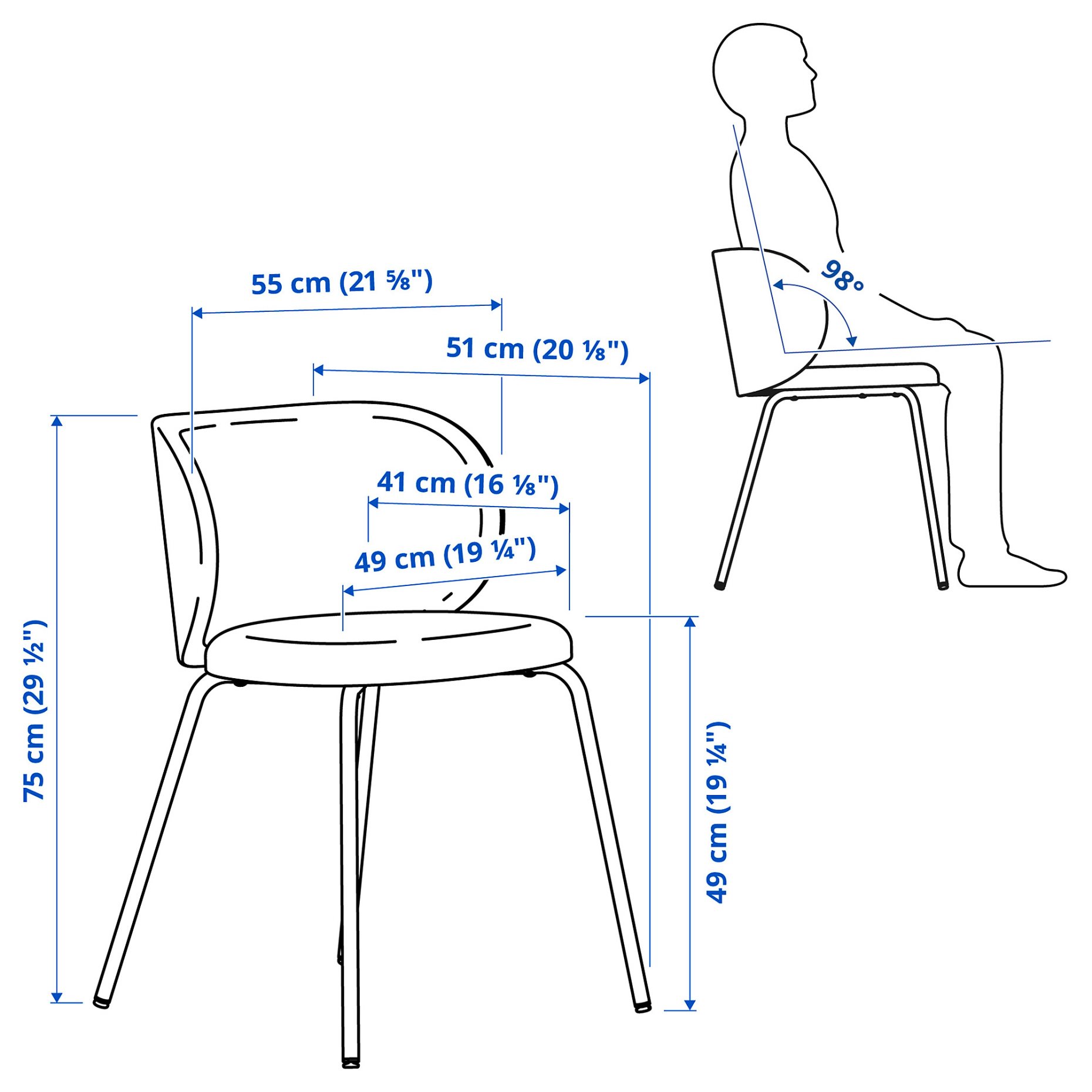LISABO/KRYLBO, τραπέζι και 4 καρέκλες, 140 cm, 095.355.40