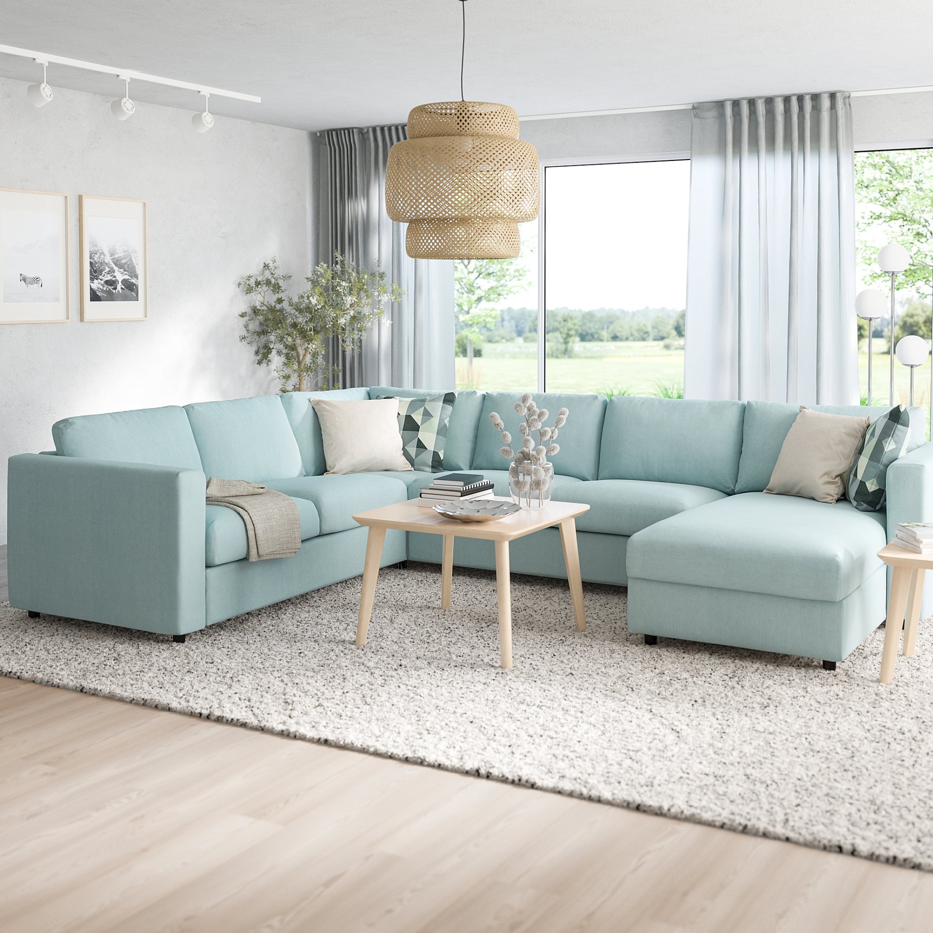VIMLE, corner sofa-bed, 5-seat with chaise longue, 095.371.72