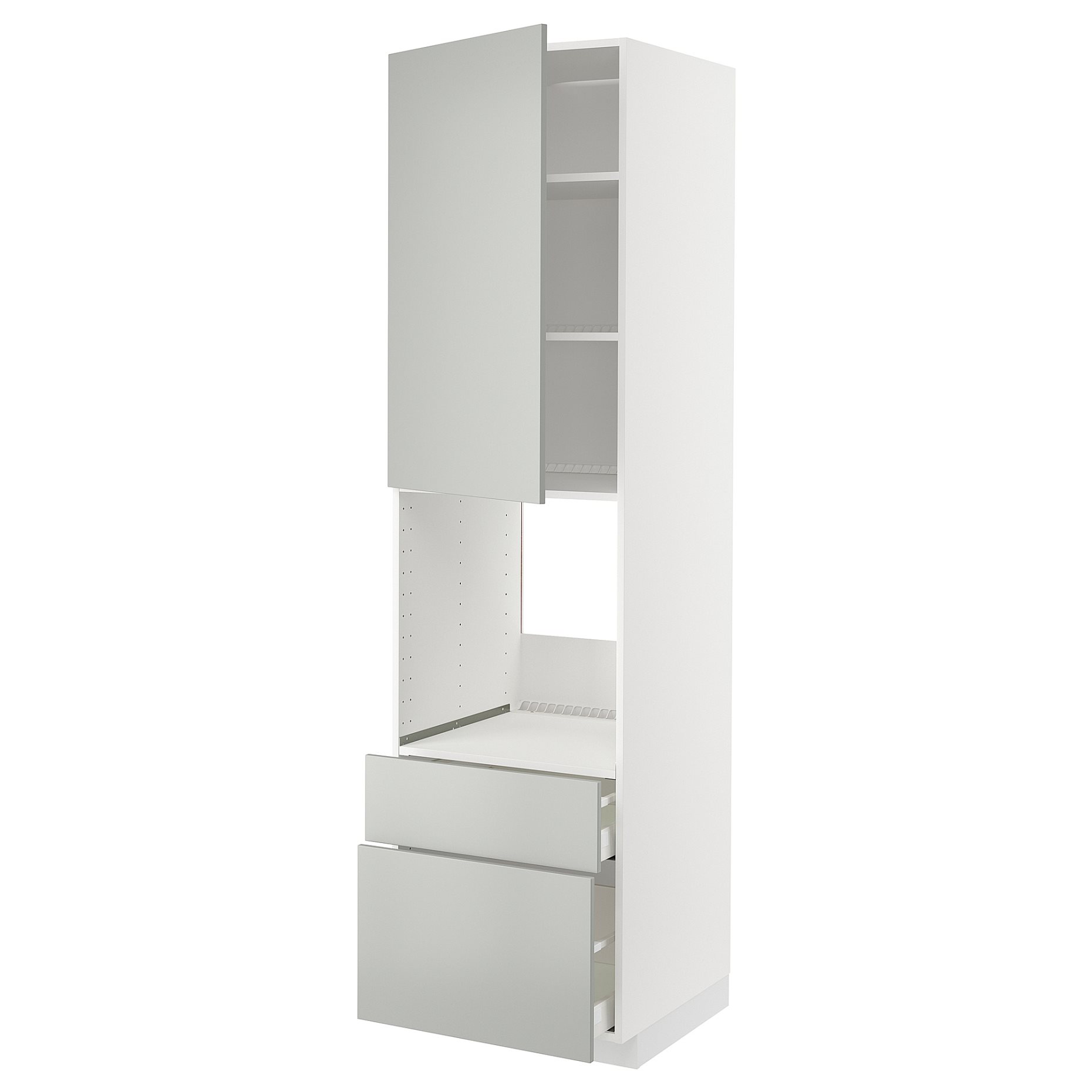 METOD, high cabinet for oven with door/2 drawers, 60x60x220 cm, 095.388.12