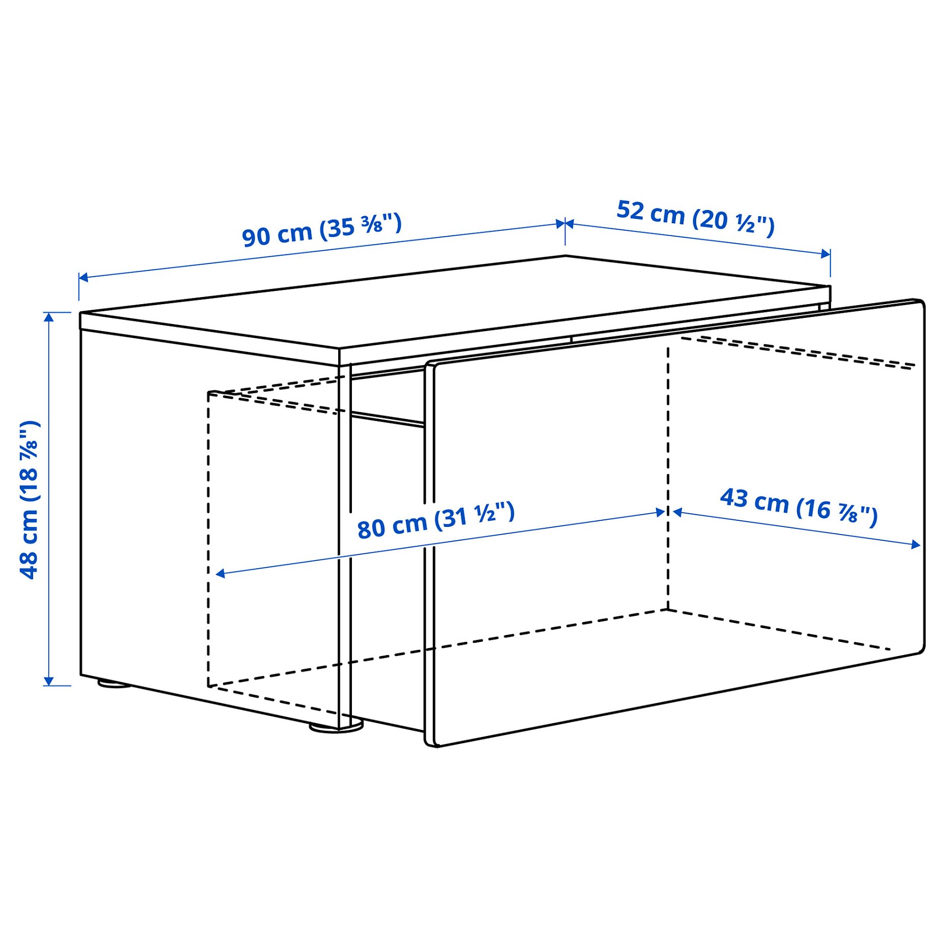 METOD, bench with toy storage, 90x52x48 cm, 095.394.11