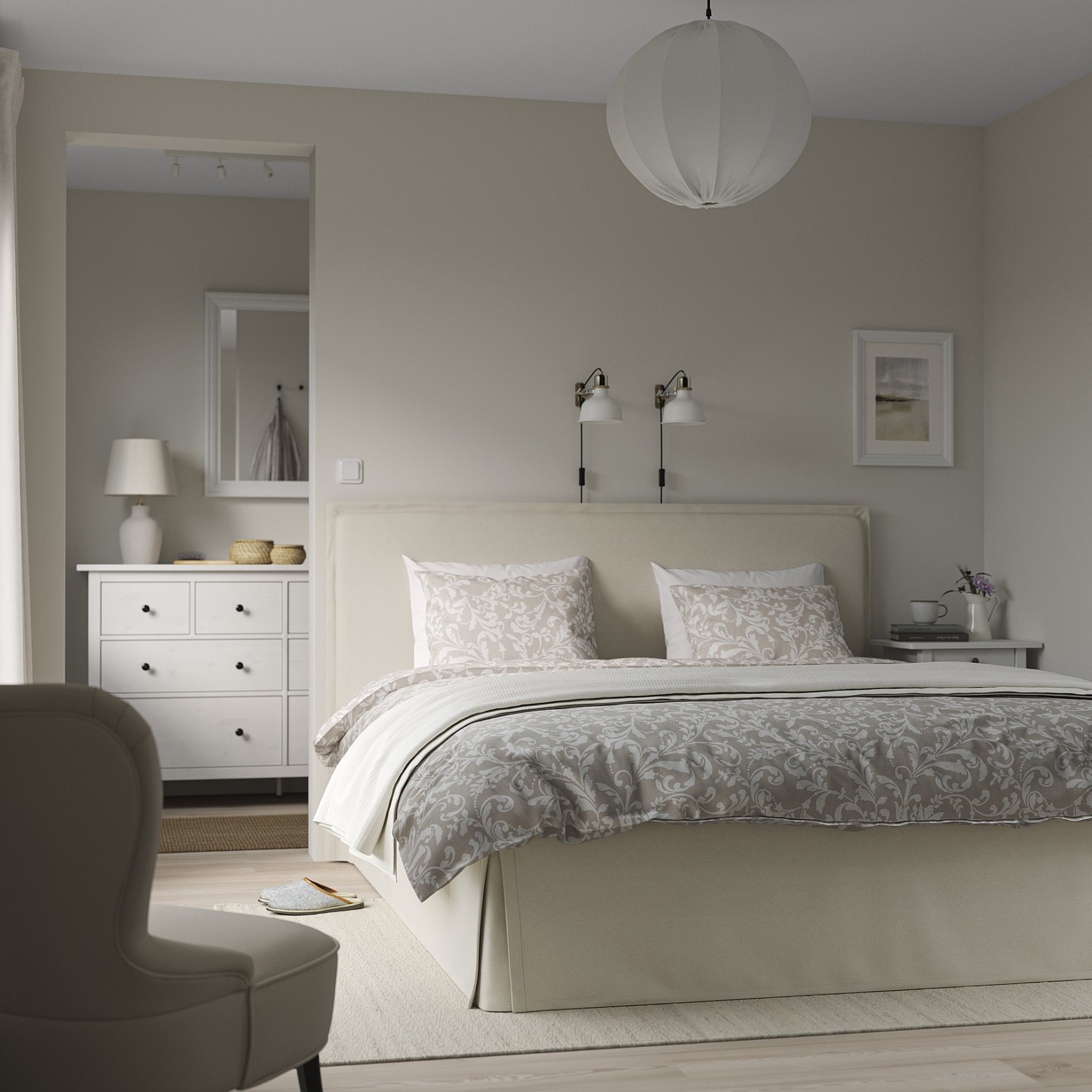 TÄRNKULLEN, upholstered bed frame, 160x200 cm, 095.692.24